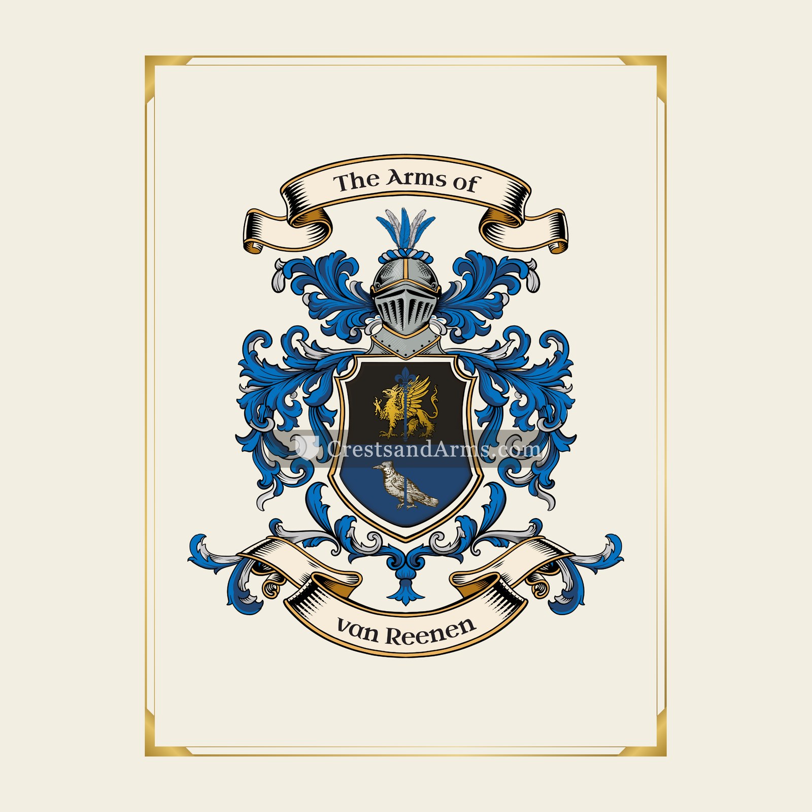With gold border