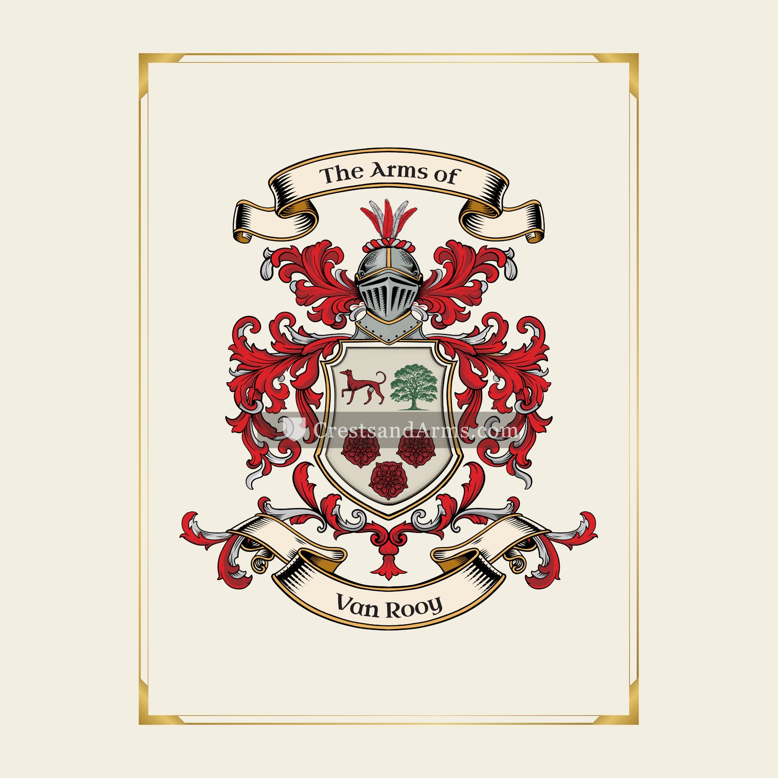 With gold border