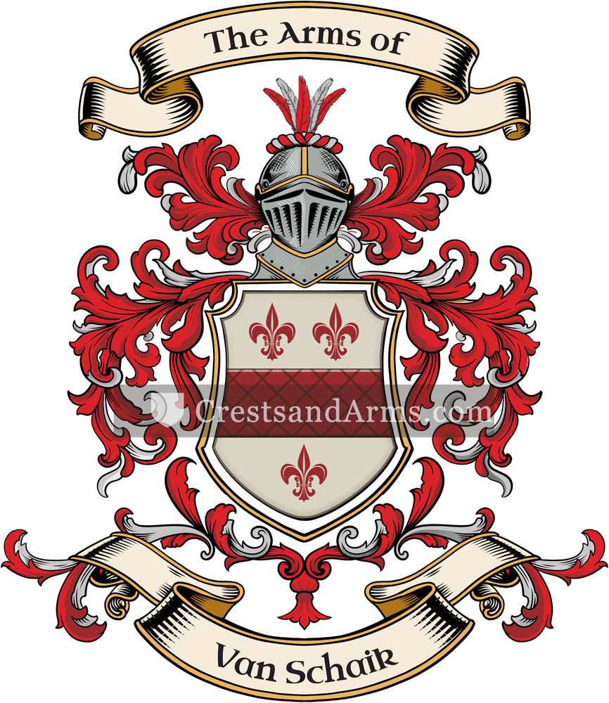 The Van Schaik coat of arms, drawn from the recorded blazon