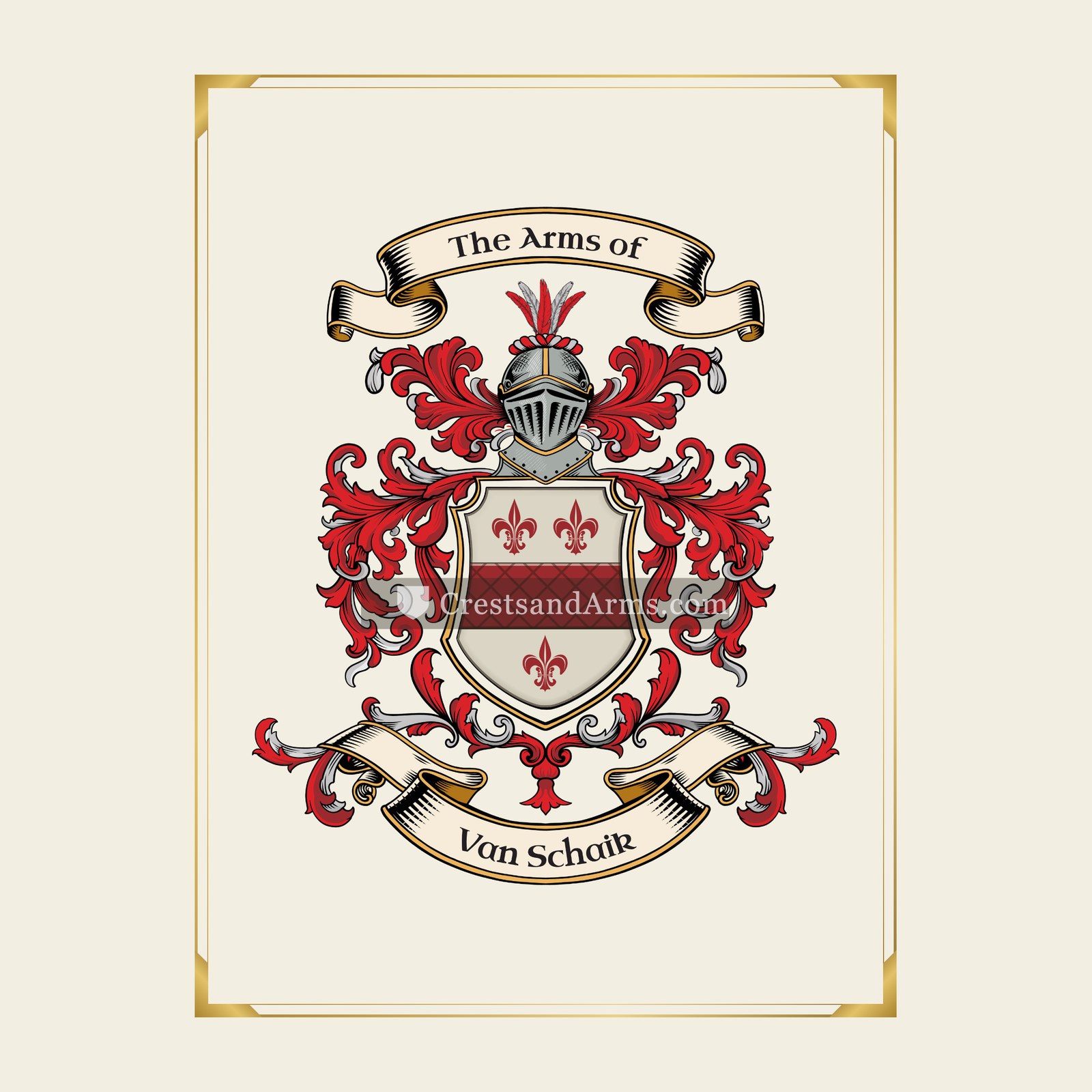 With gold border
