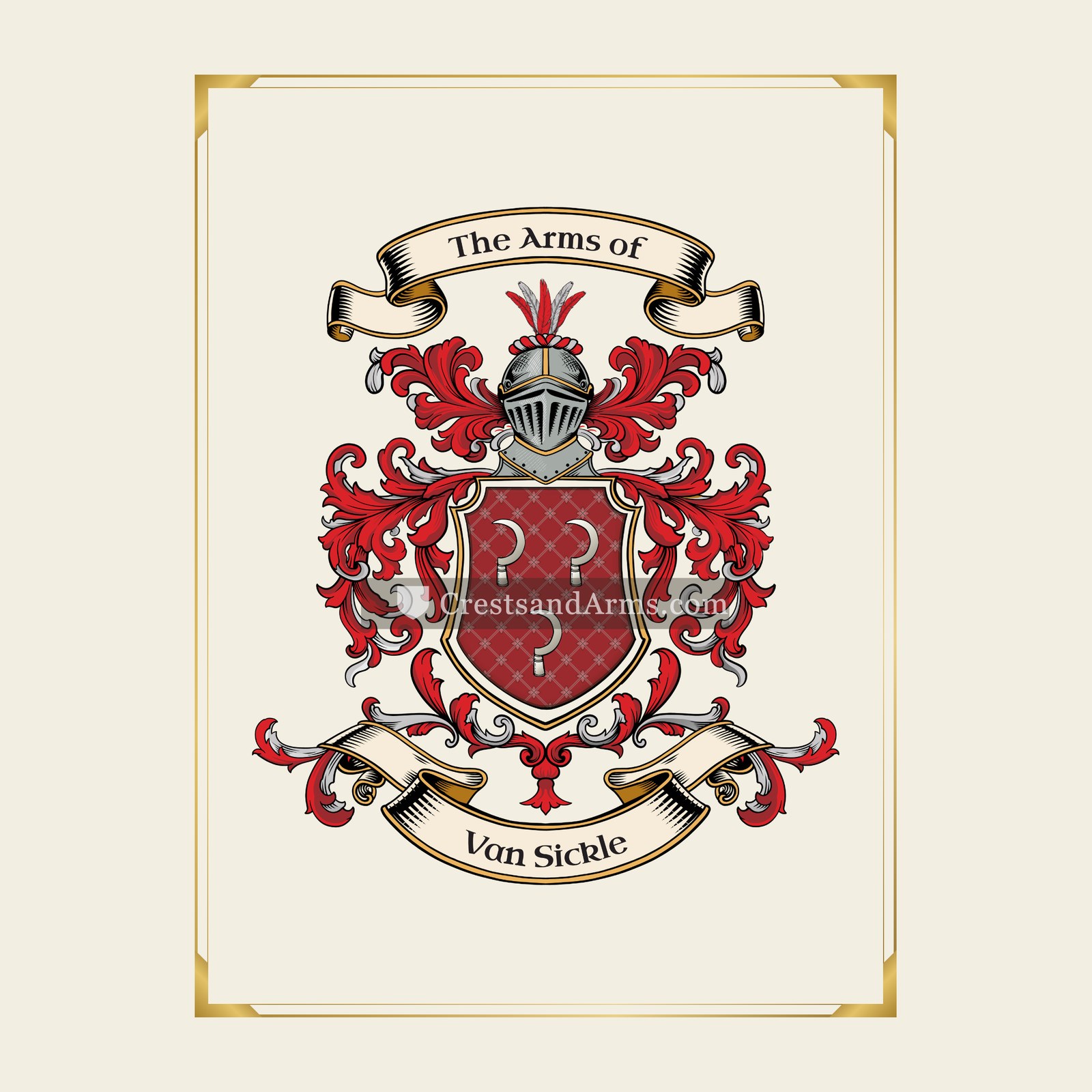 With gold border