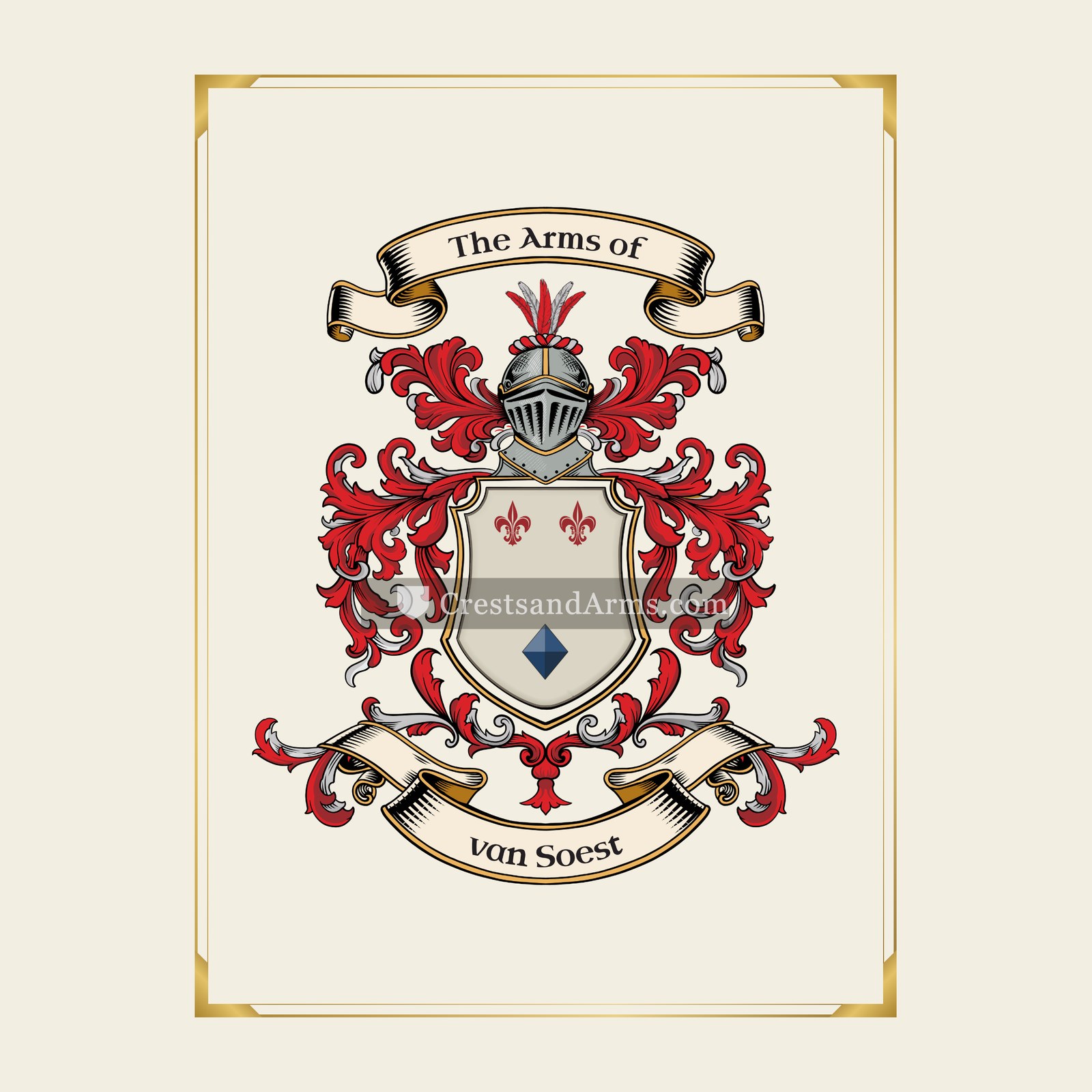 With gold border