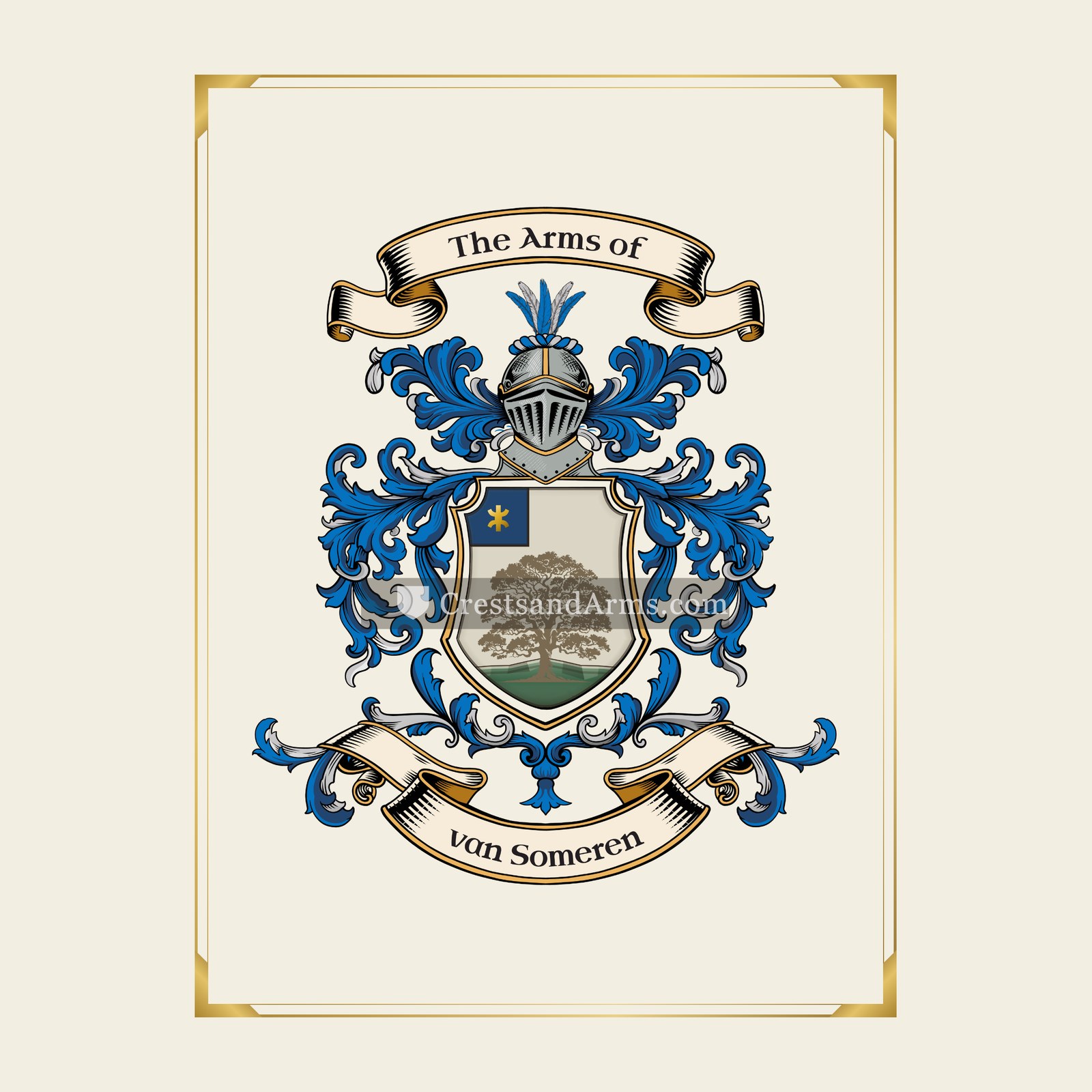 With gold border