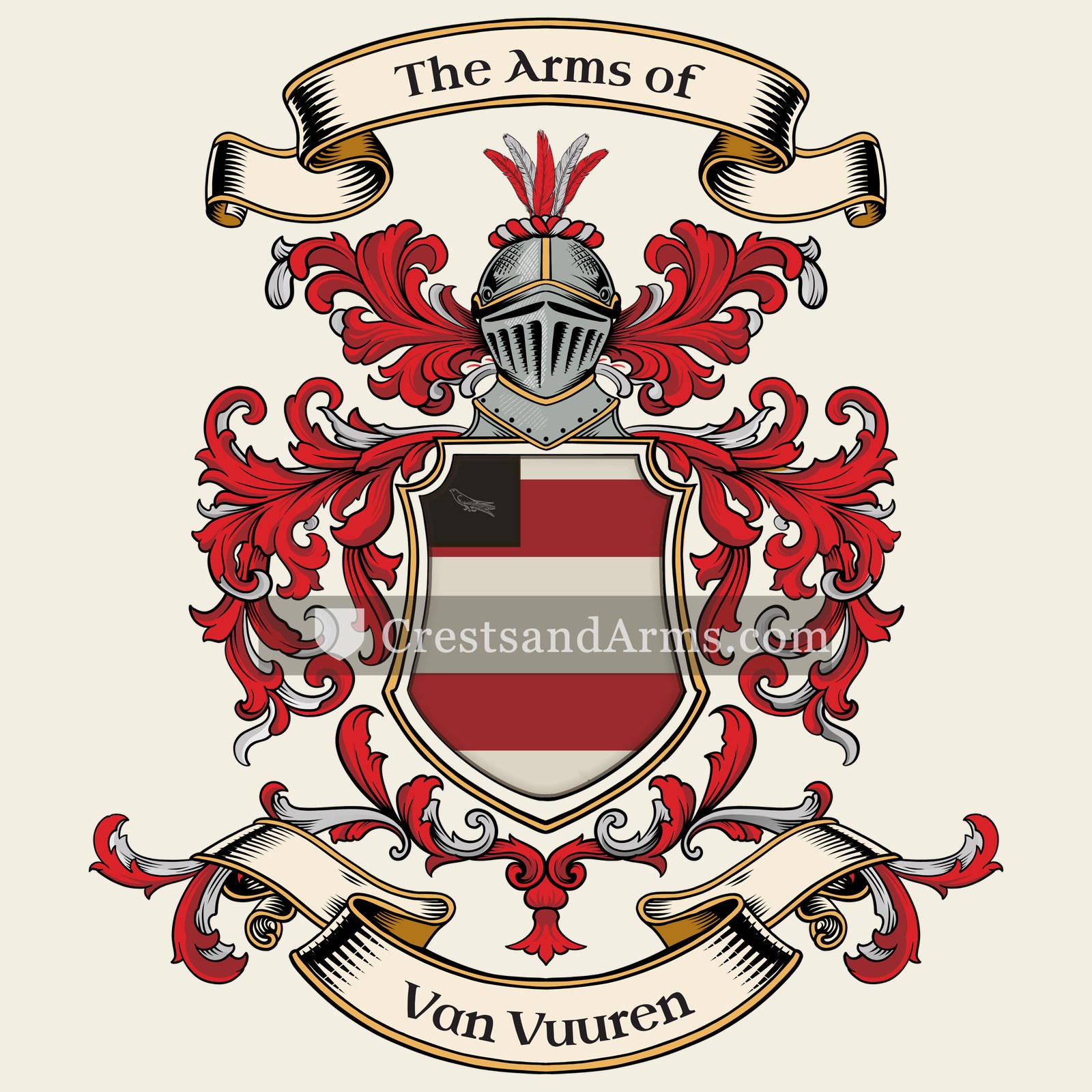 The Van Vuuren coat of arms, drawn from the recorded blazon