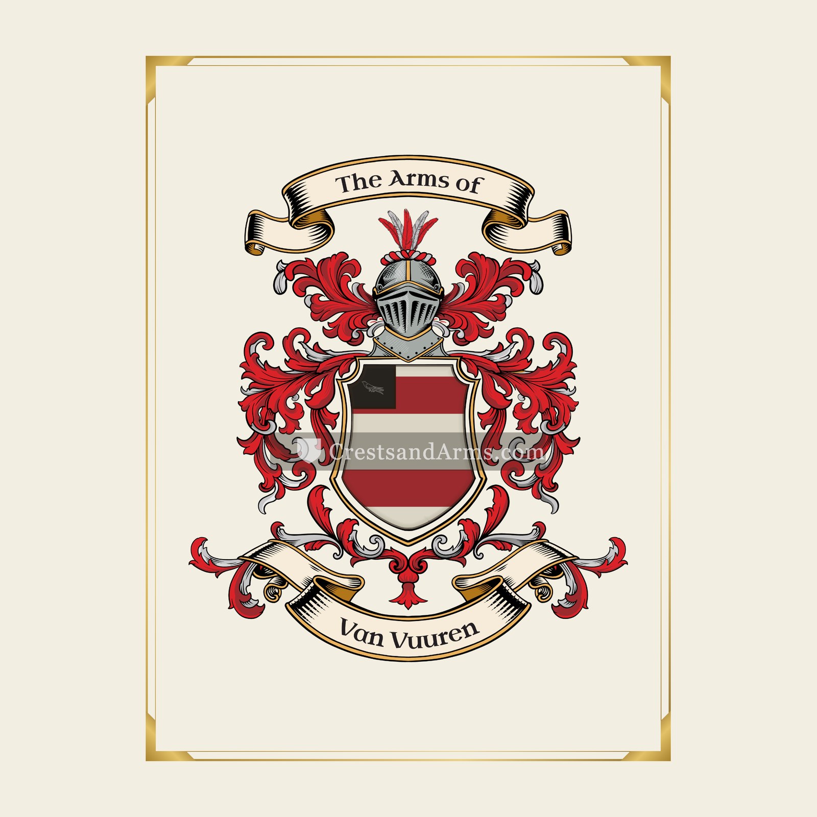 With gold border