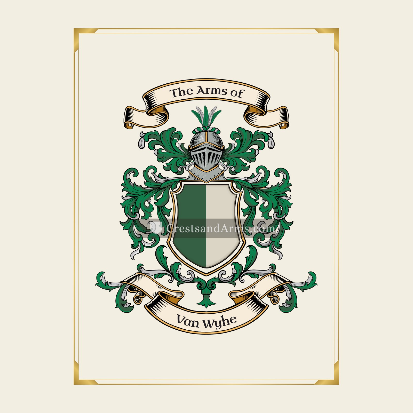 With gold border