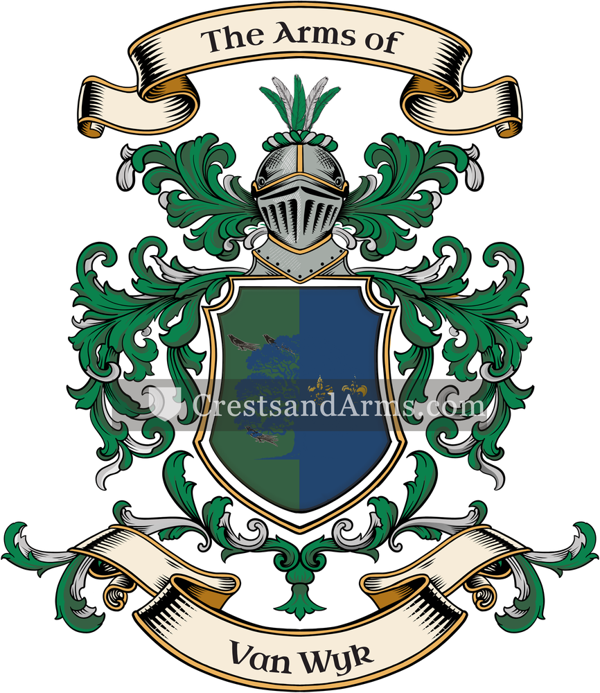 The Van Wyk coat of arms, drawn from the recorded blazon