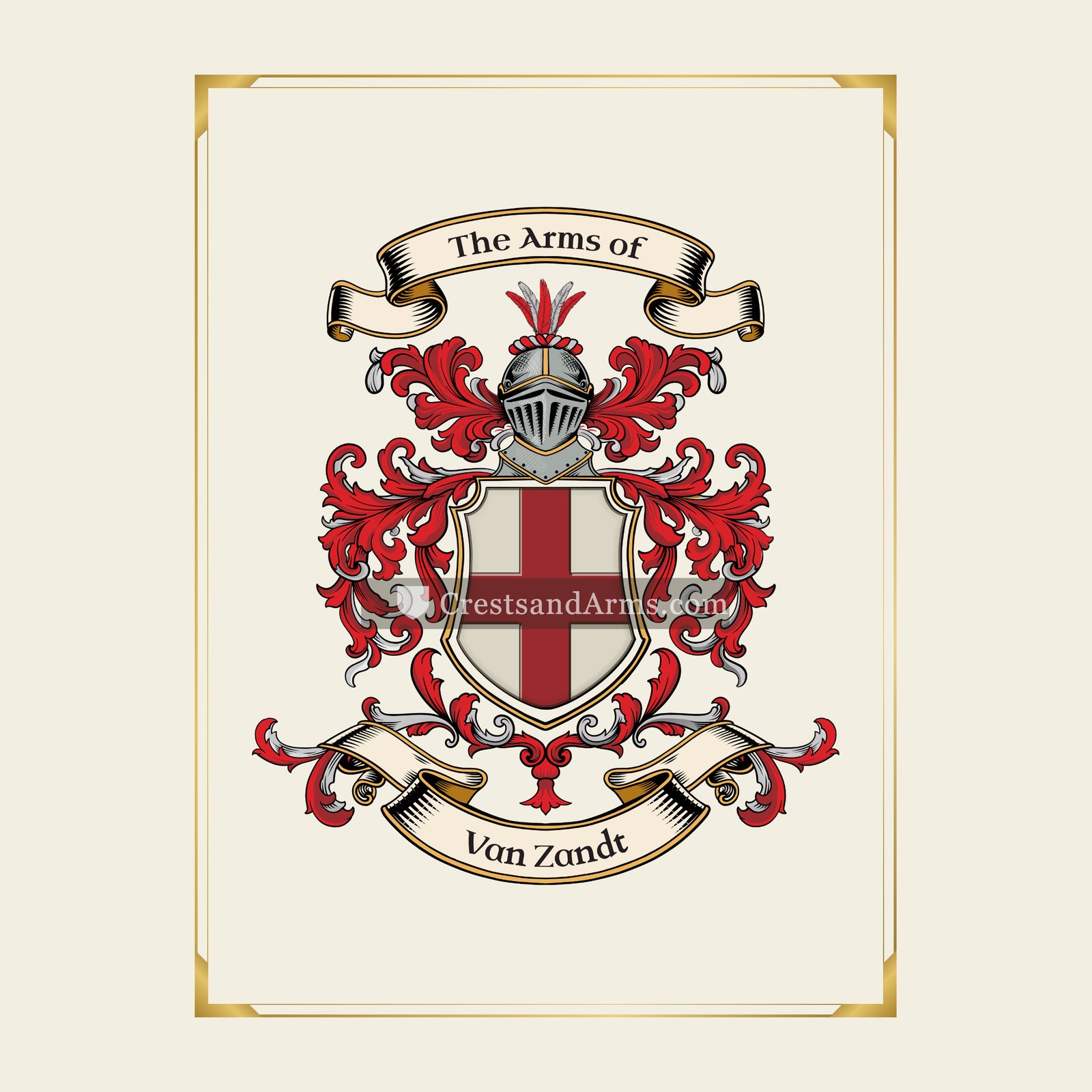 With gold border