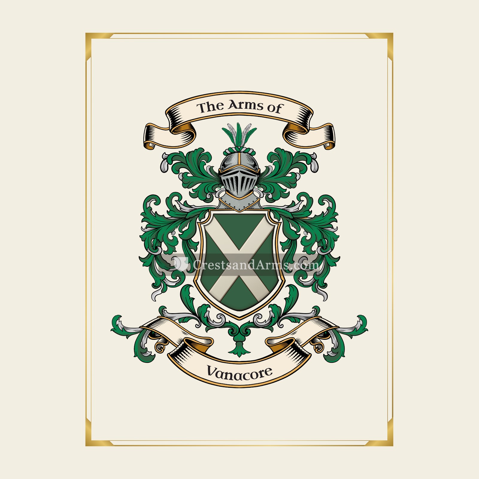 With gold border