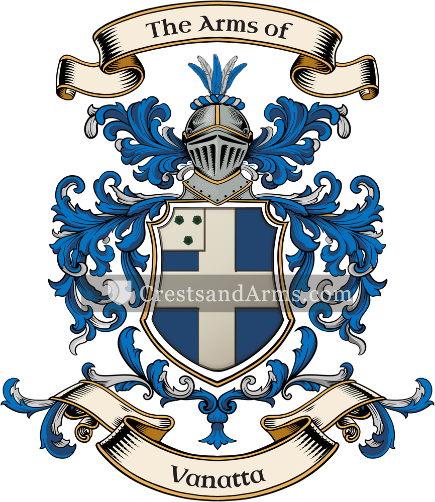 The Vanatta coat of arms, drawn from the recorded blazon