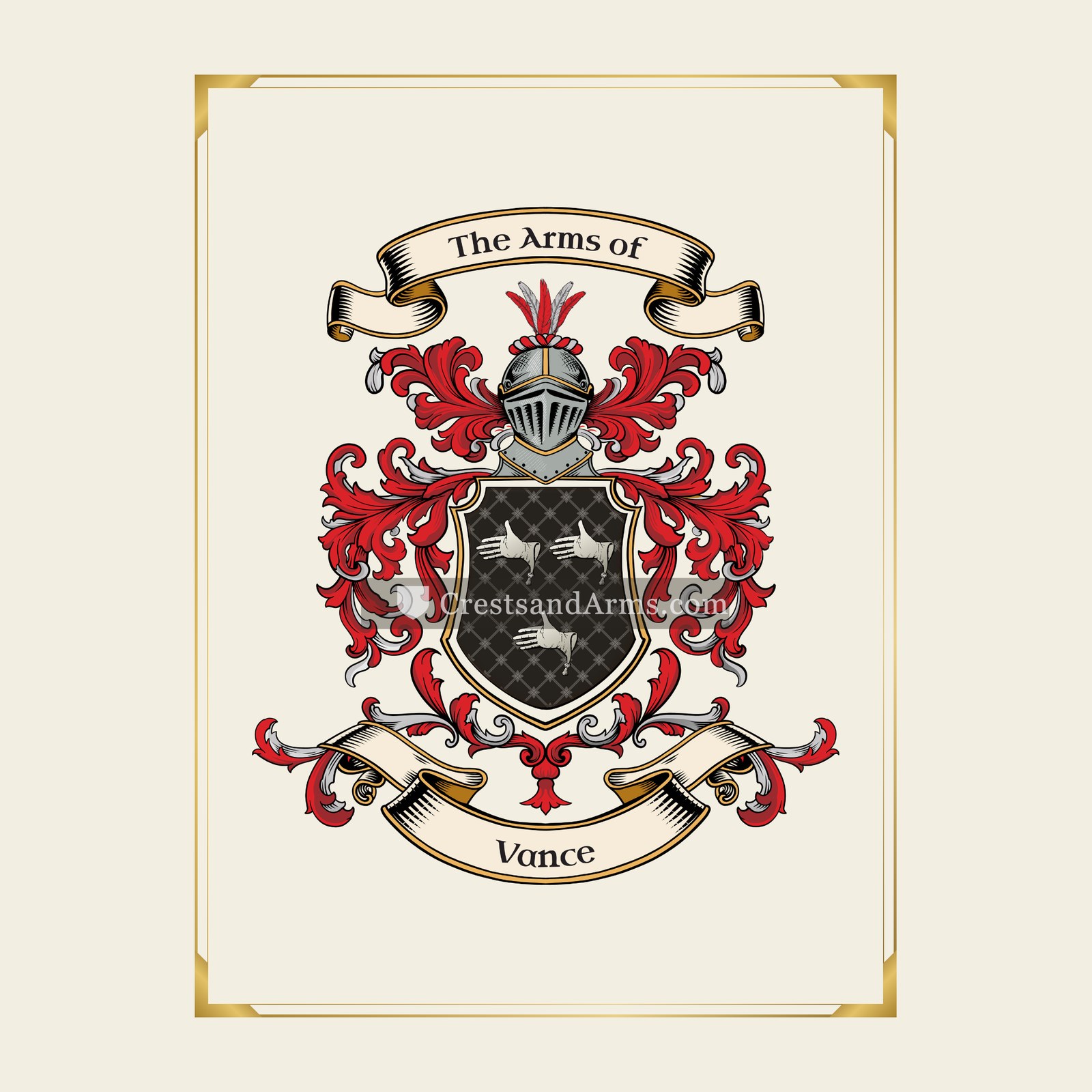 With gold border