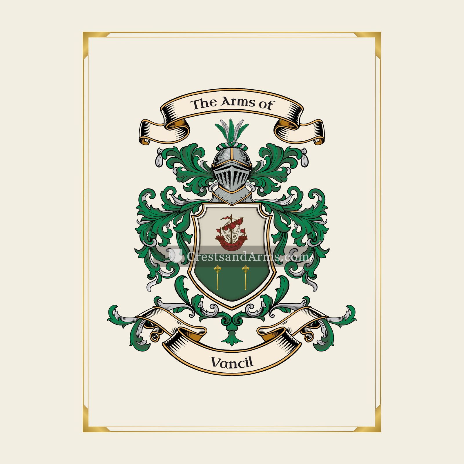 With gold border