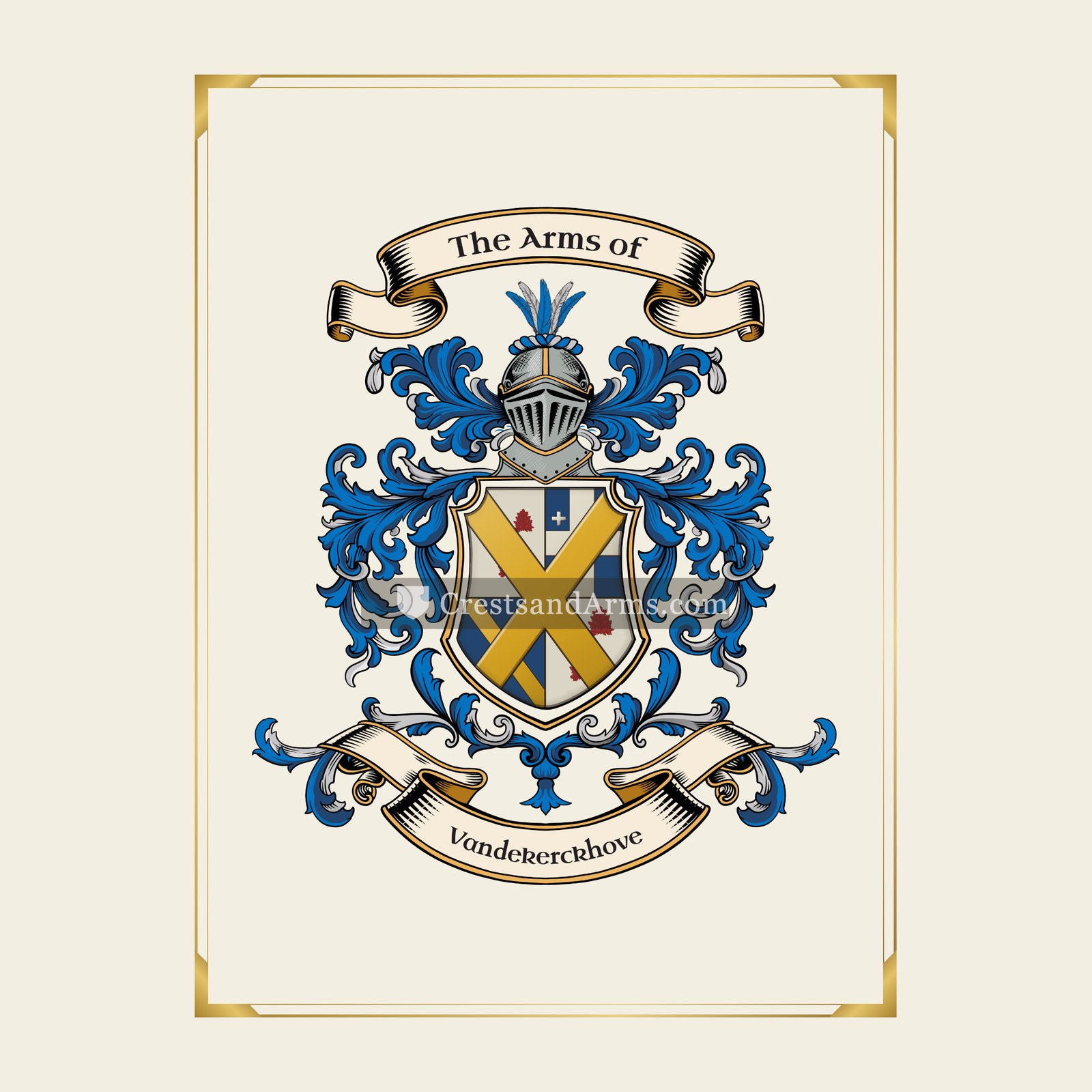 With gold border