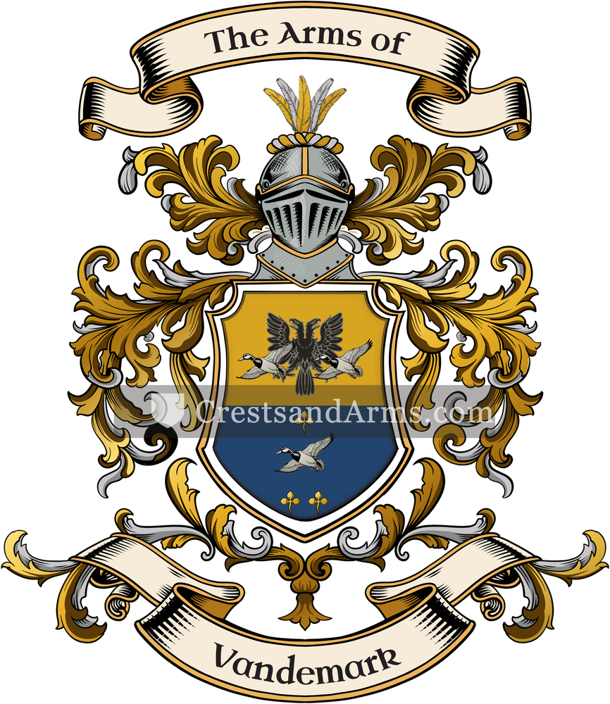 The Vandemark coat of arms, drawn from the recorded blazon