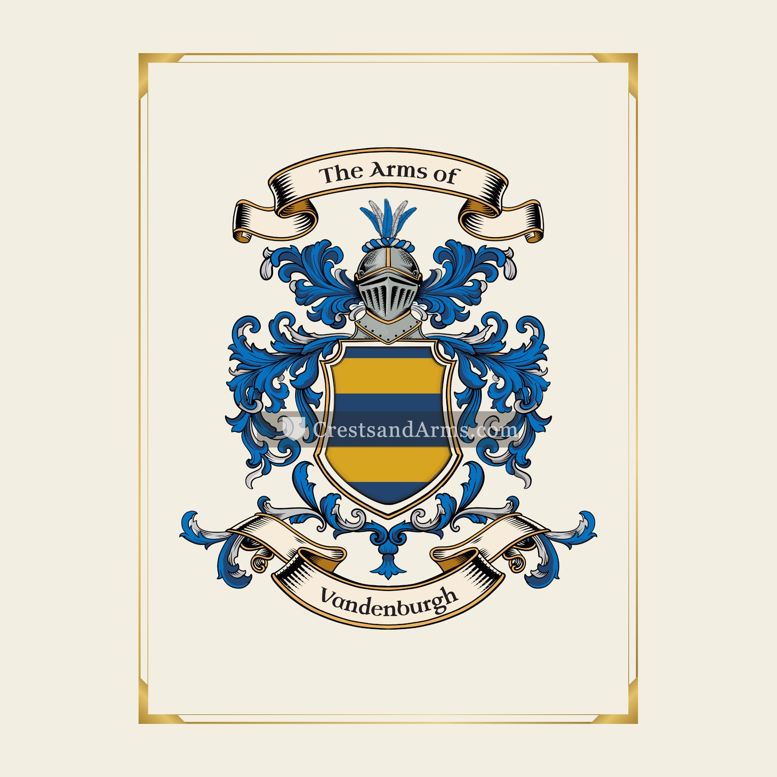 With gold border