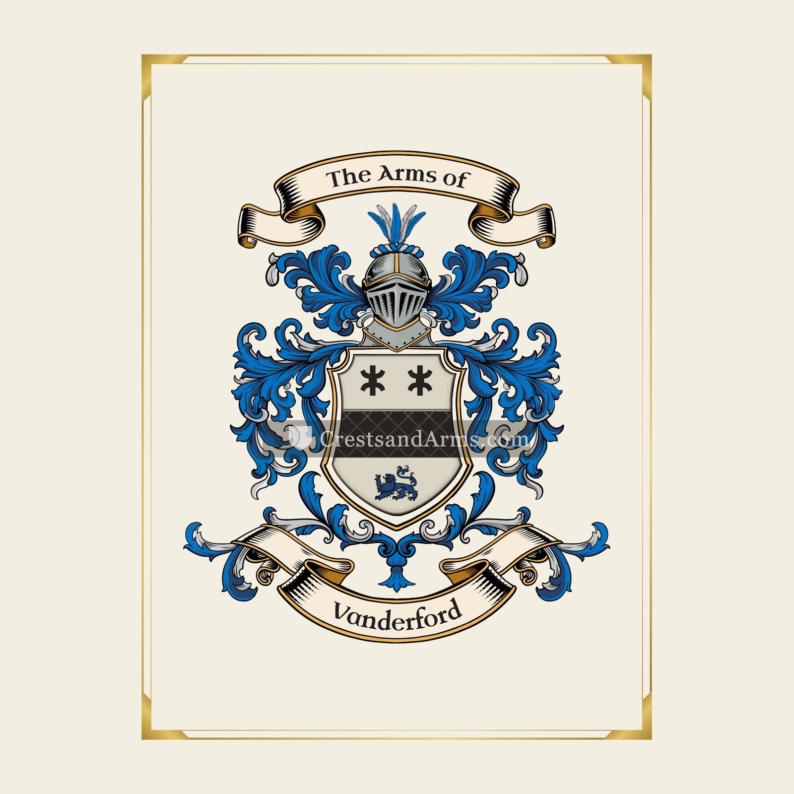 With gold border