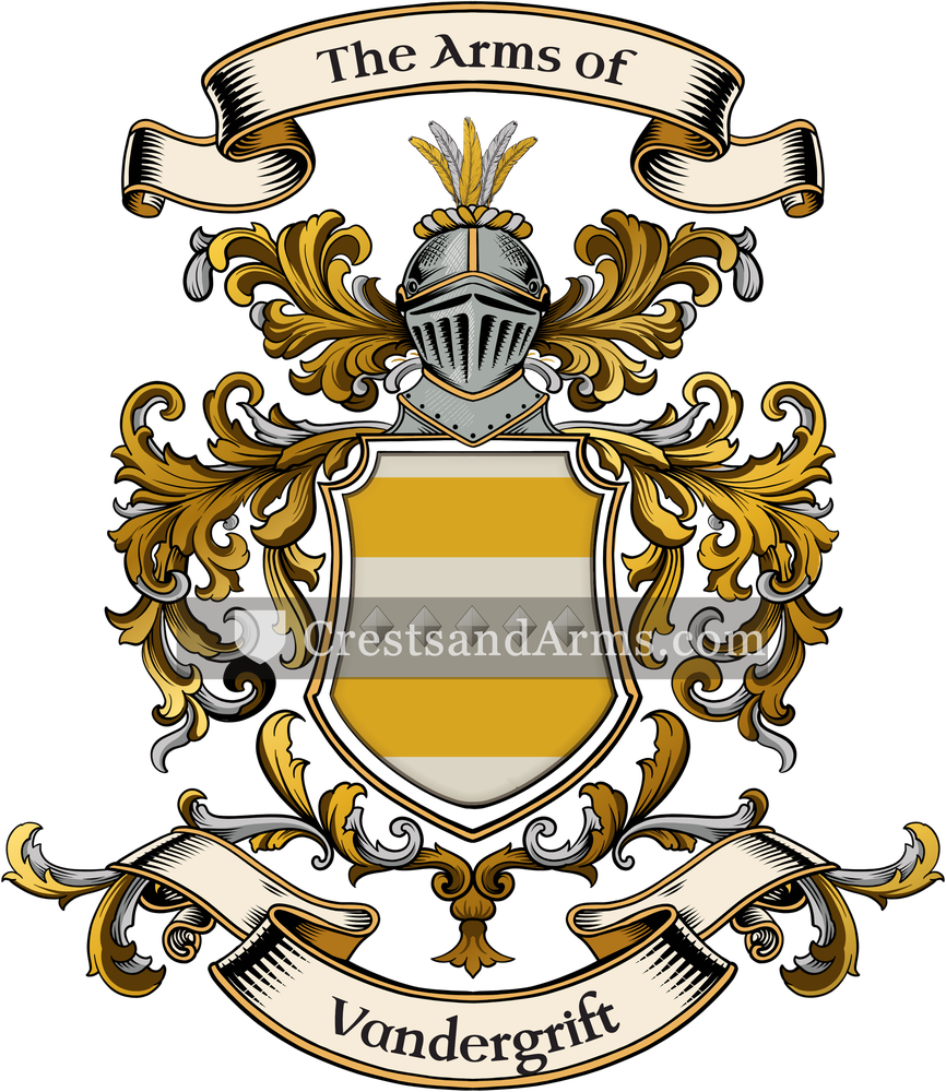The Vandergrift coat of arms, drawn from the recorded blazon
