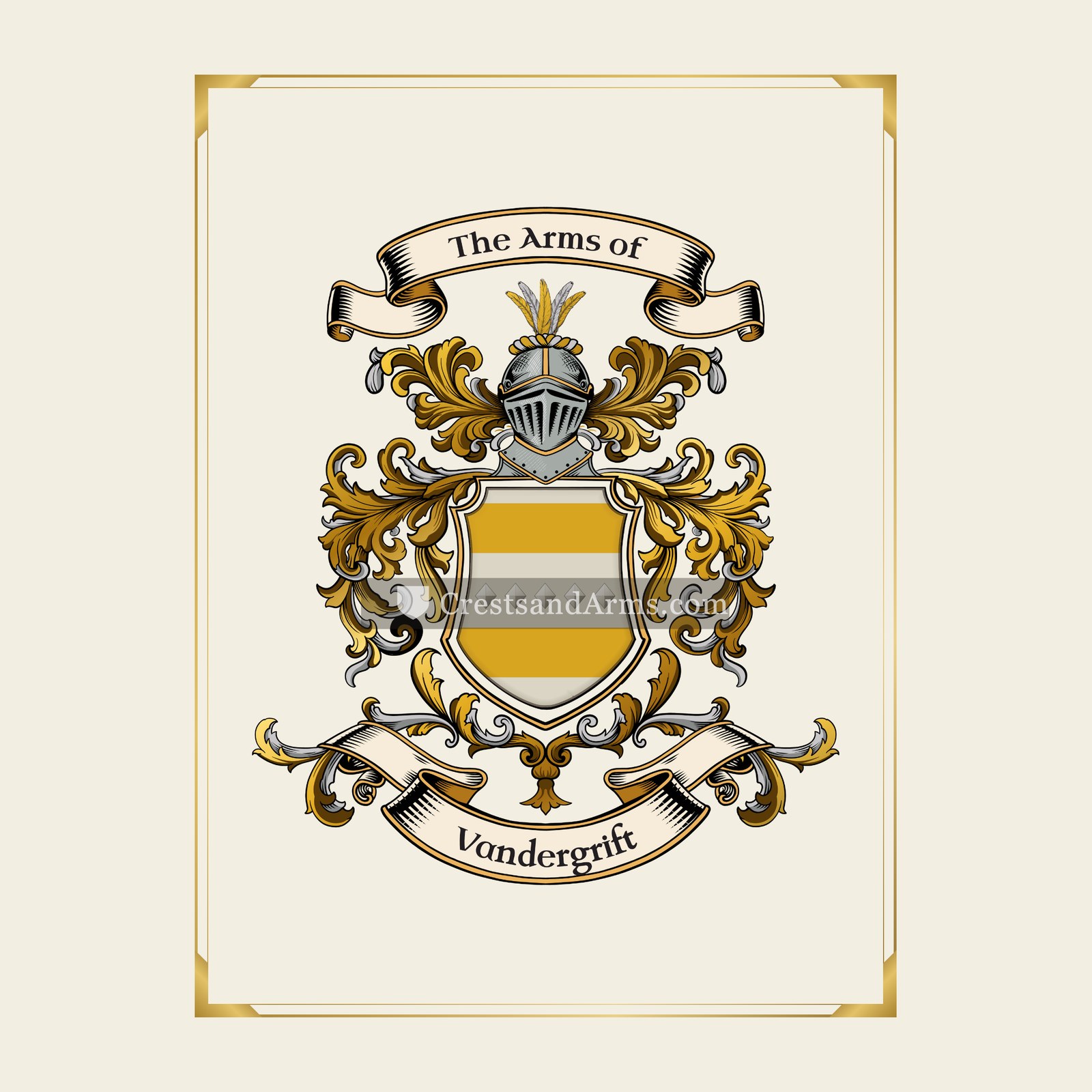 With gold border