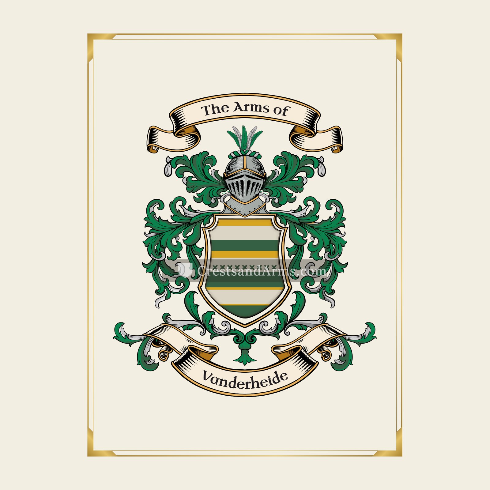 With gold border