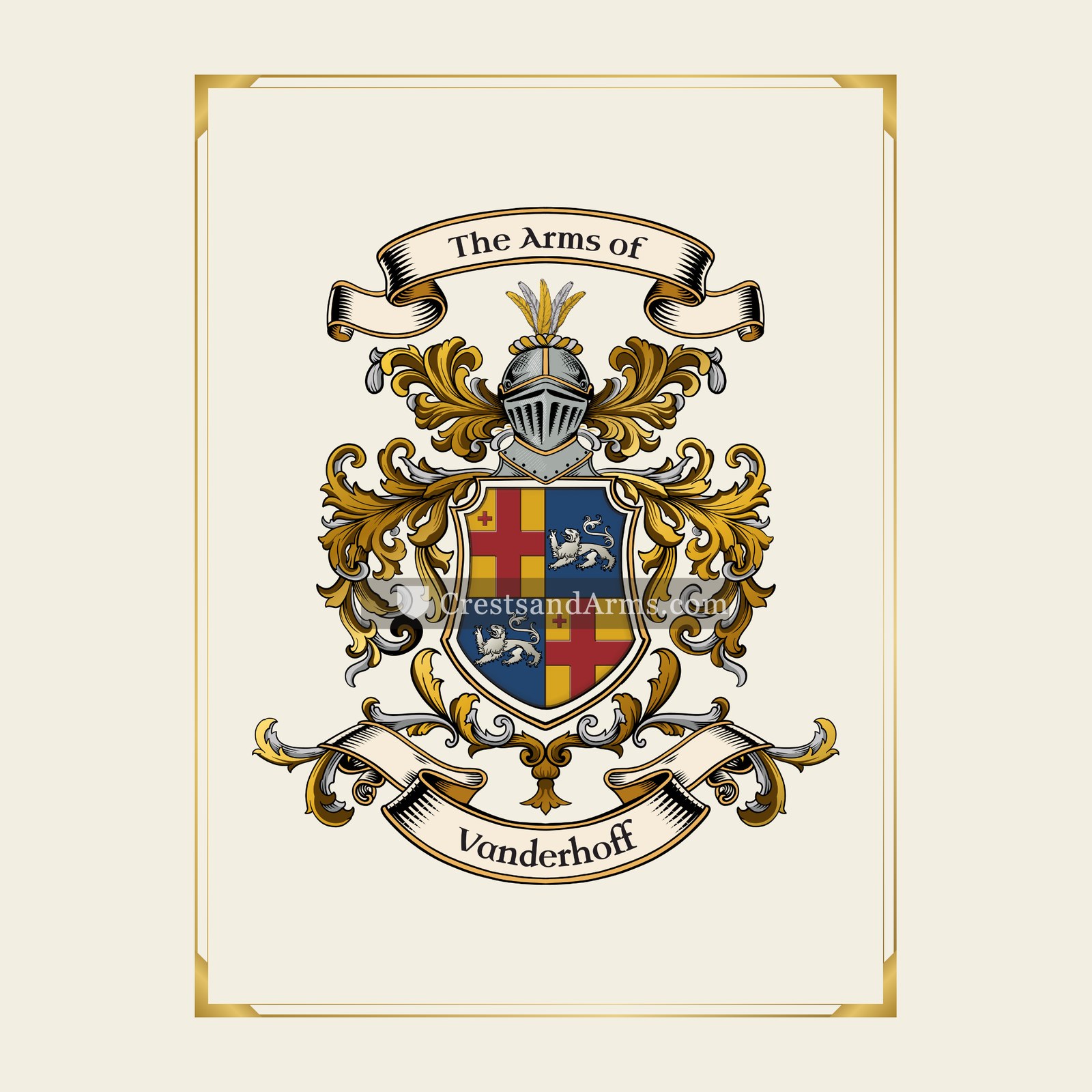 With gold border