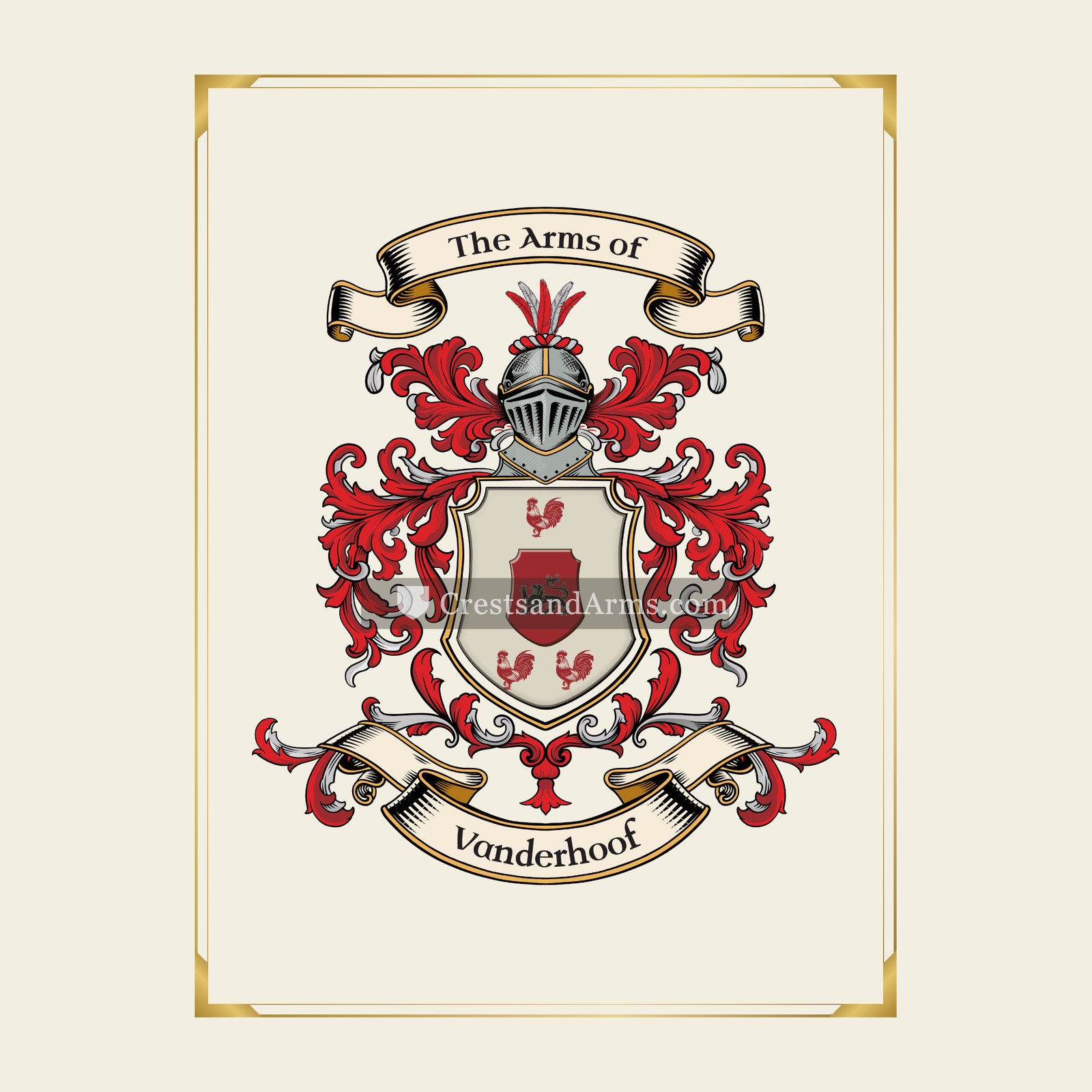 With gold border