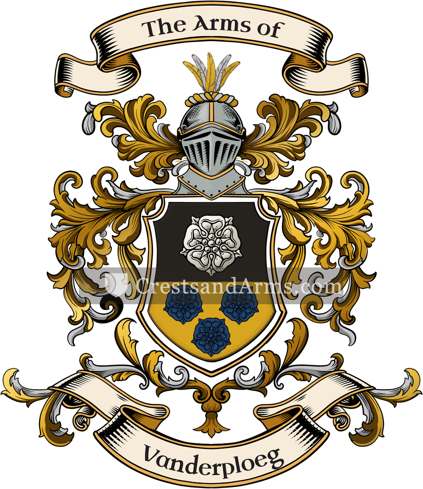 The Vanderploeg coat of arms, drawn from the recorded blazon