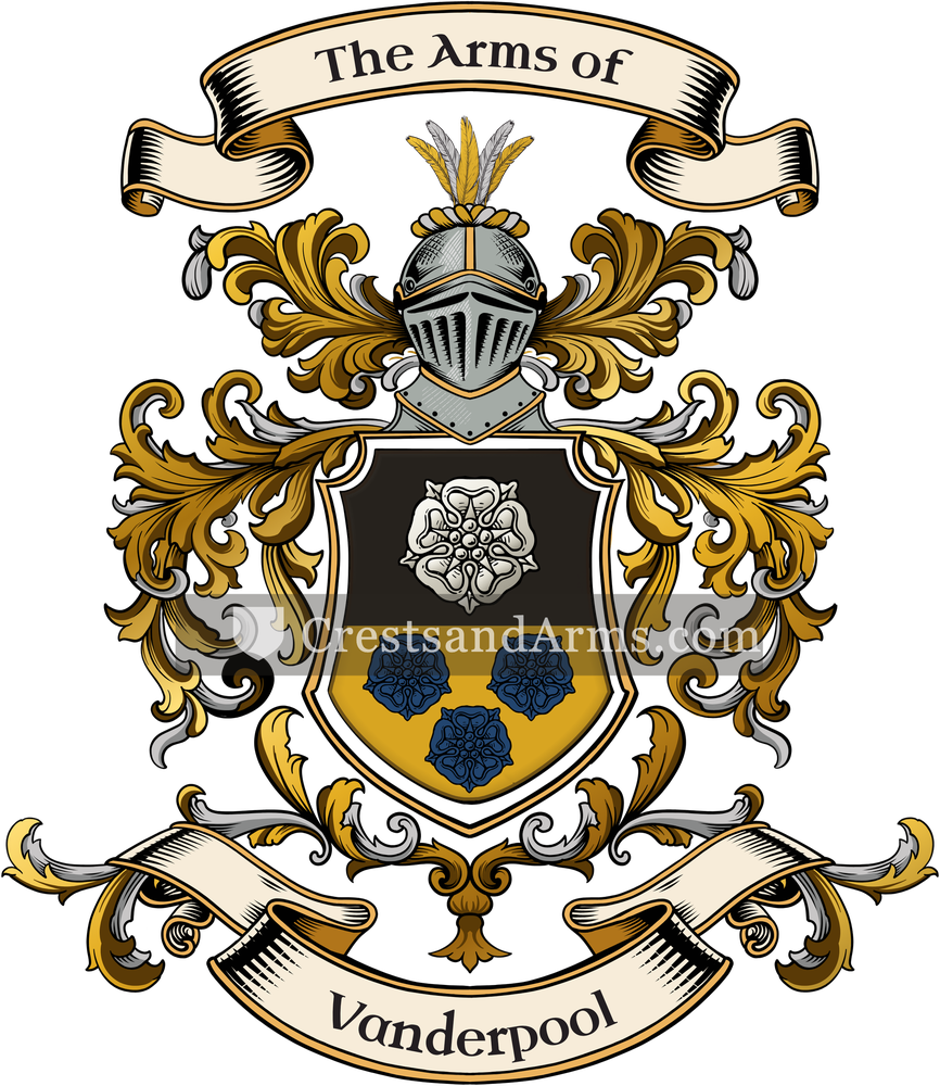 The Vanderpool coat of arms, drawn from the recorded blazon