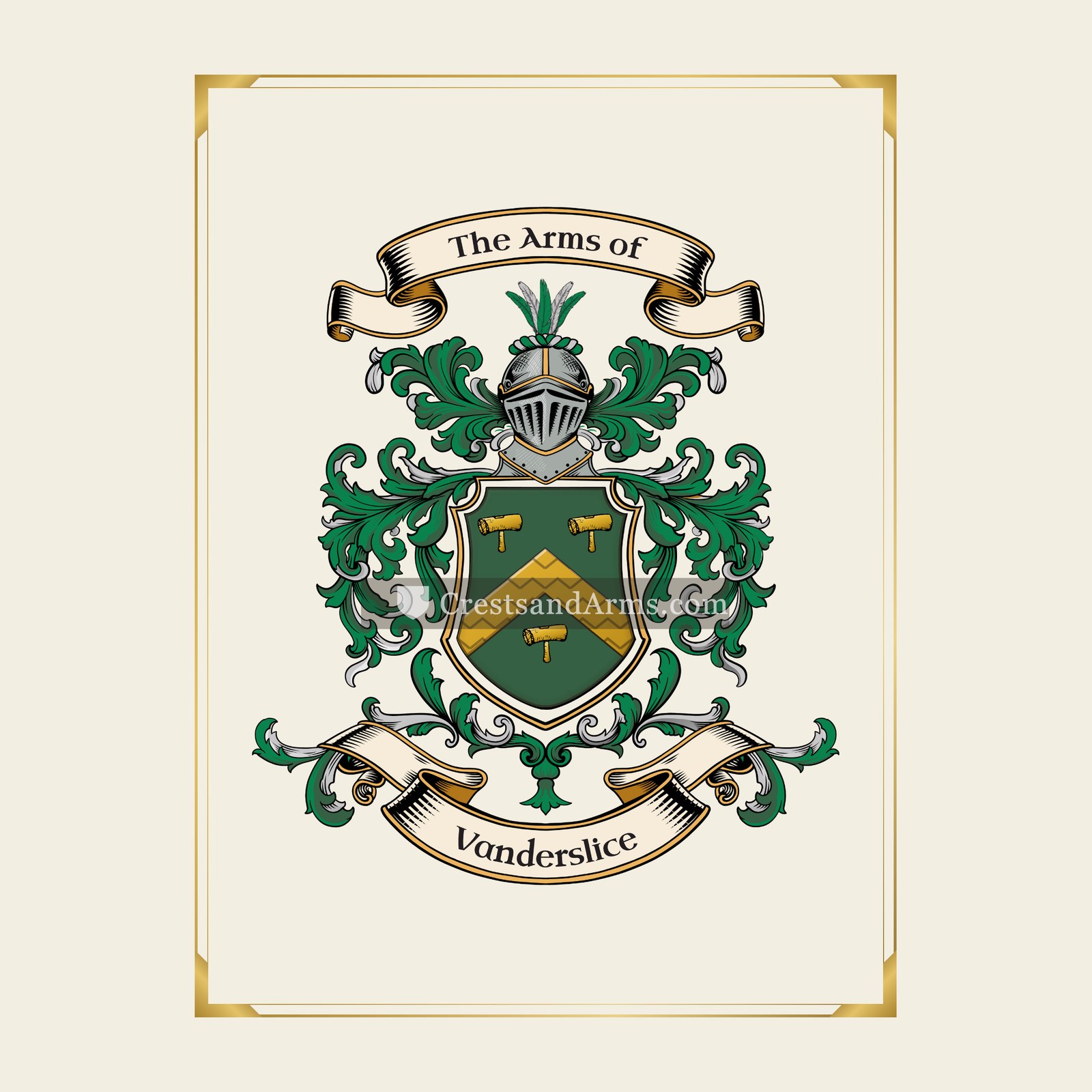 With gold border