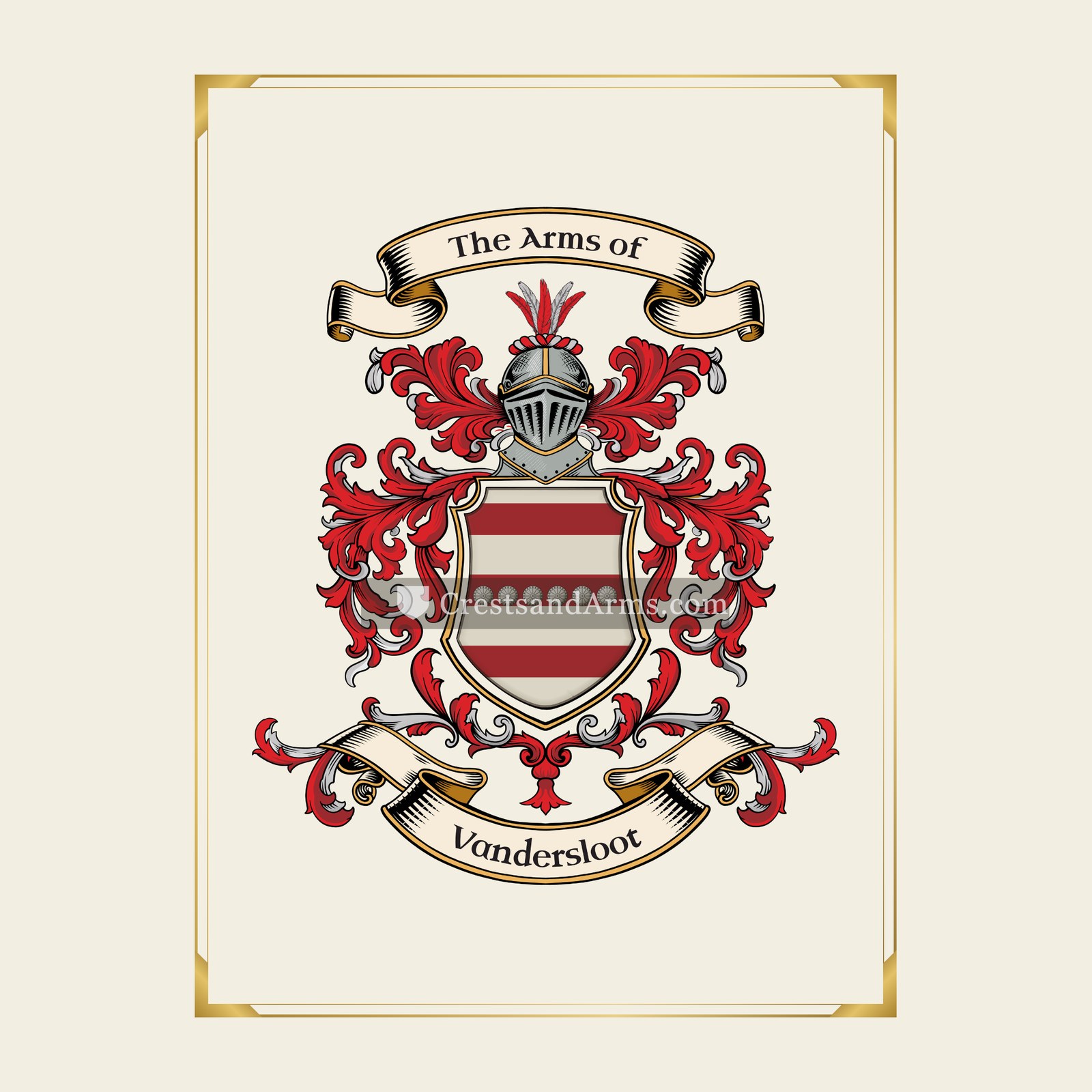 With gold border
