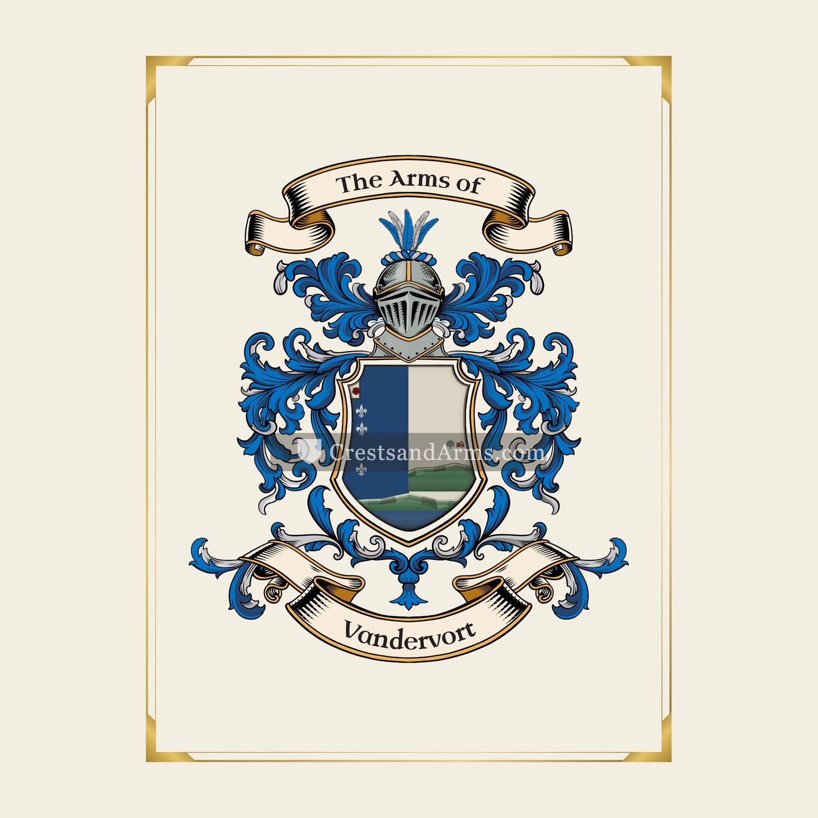 With gold border