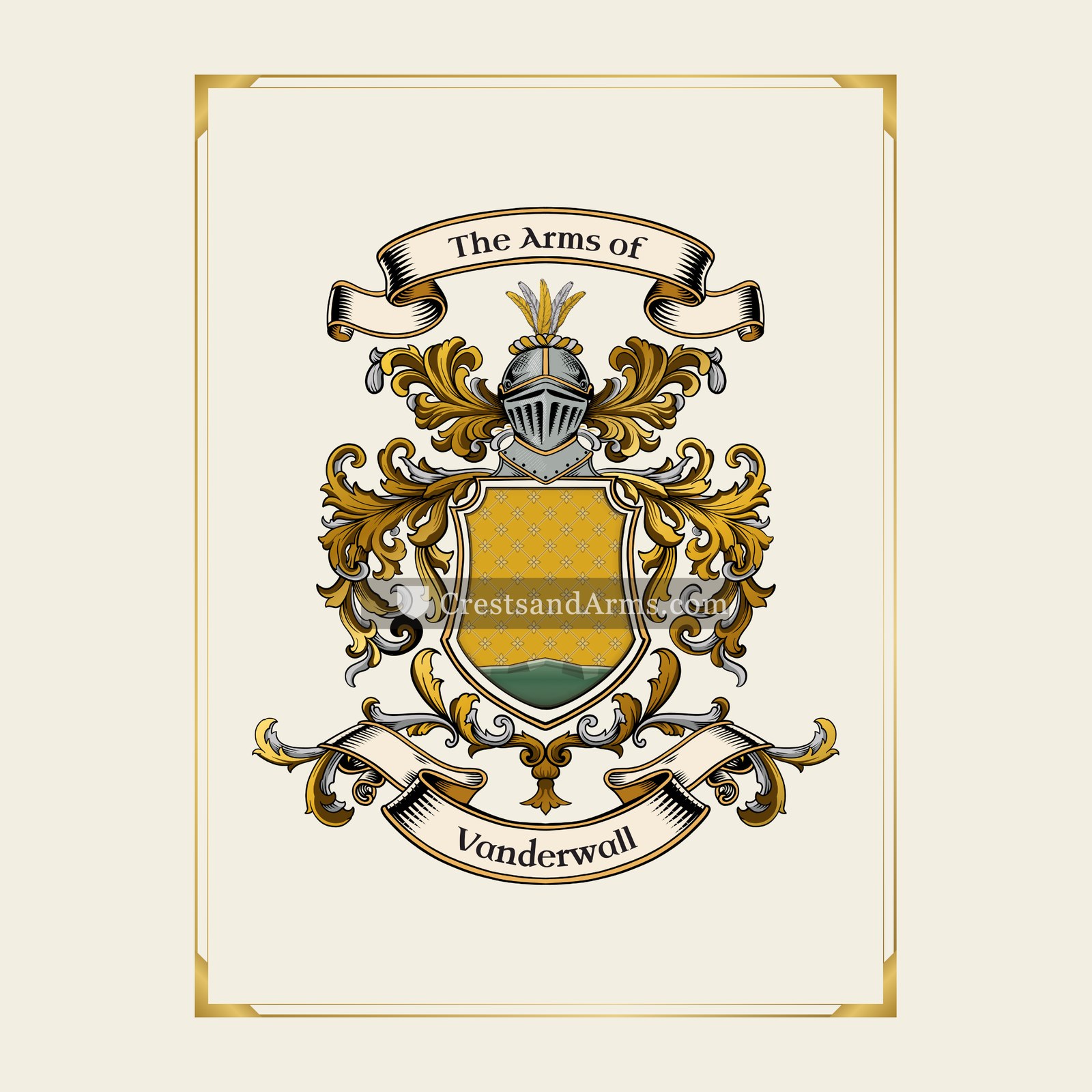 With gold border