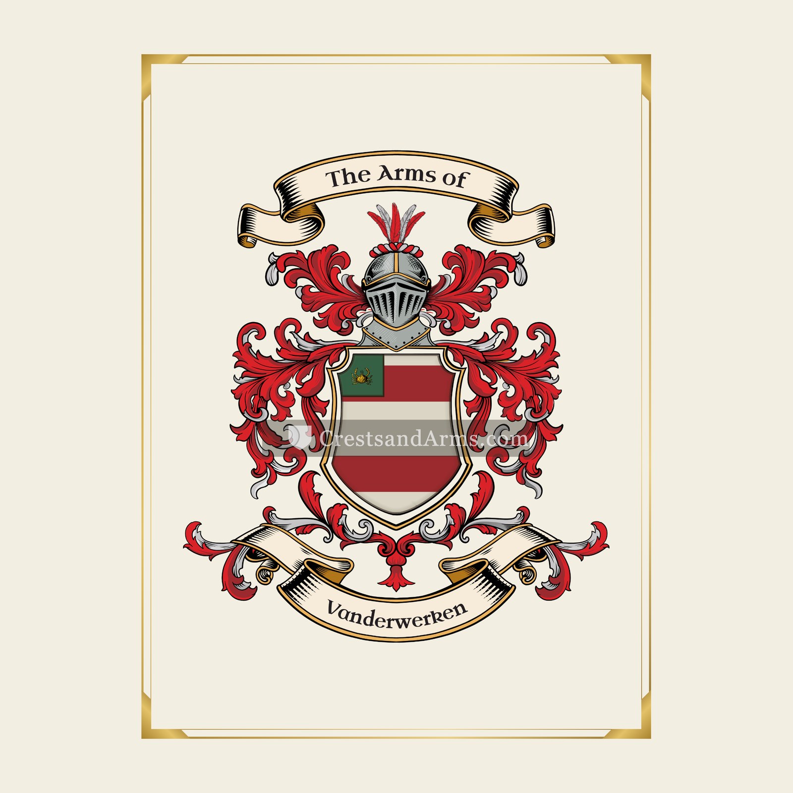 With gold border