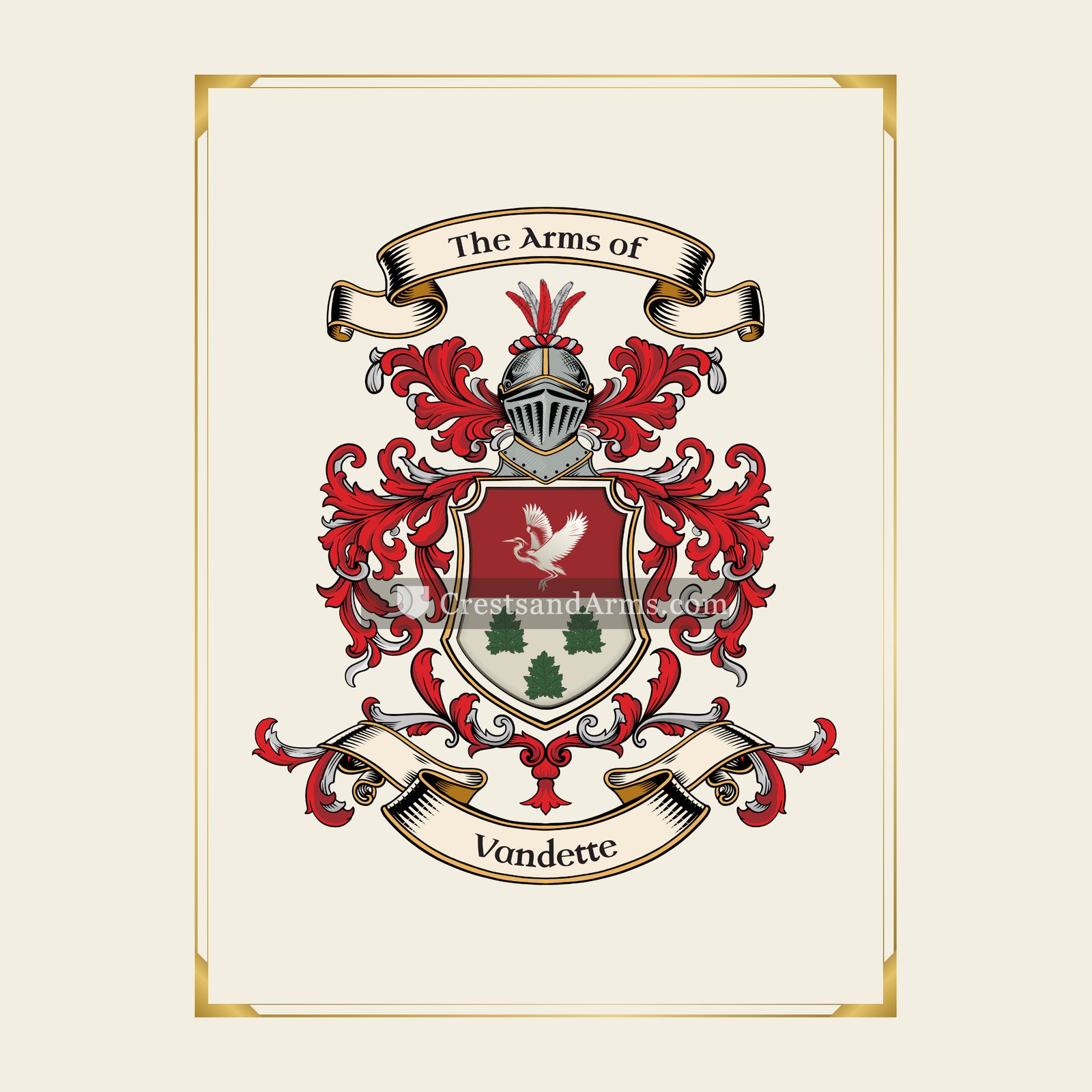 With gold border