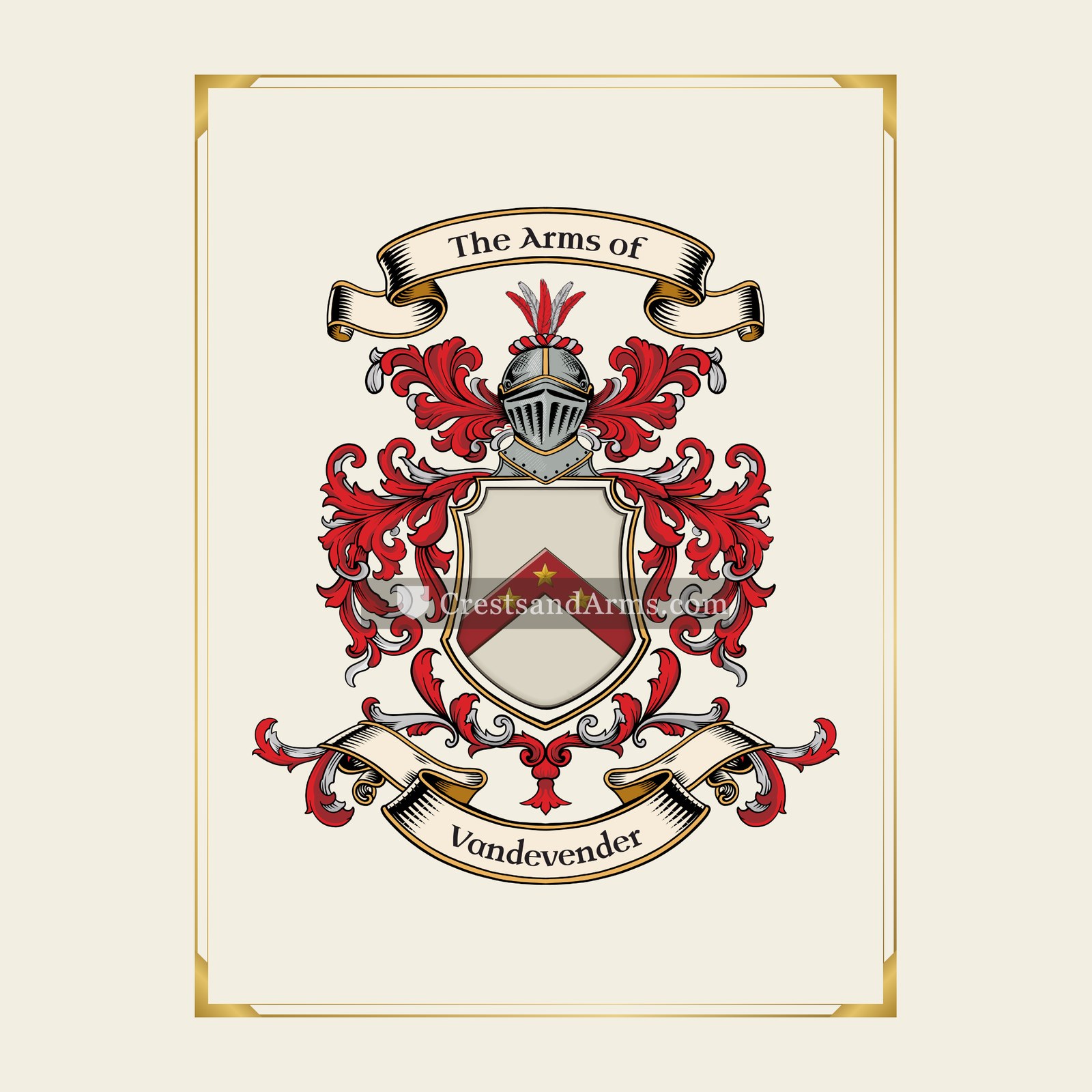 With gold border
