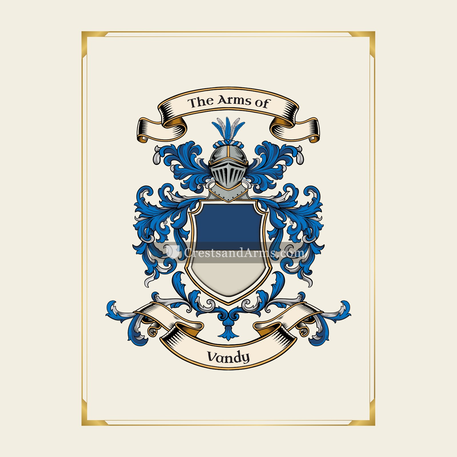 With gold border