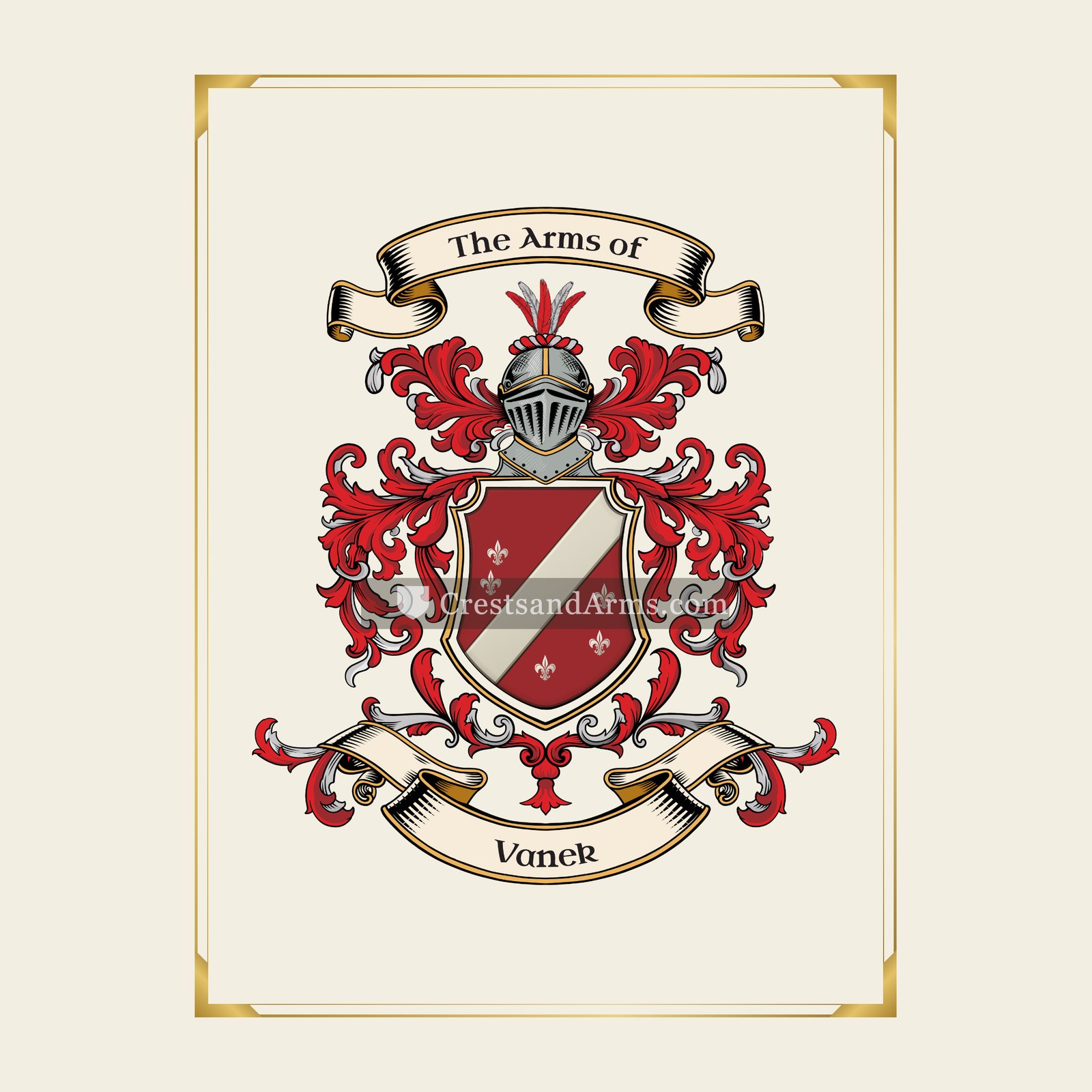 With gold border