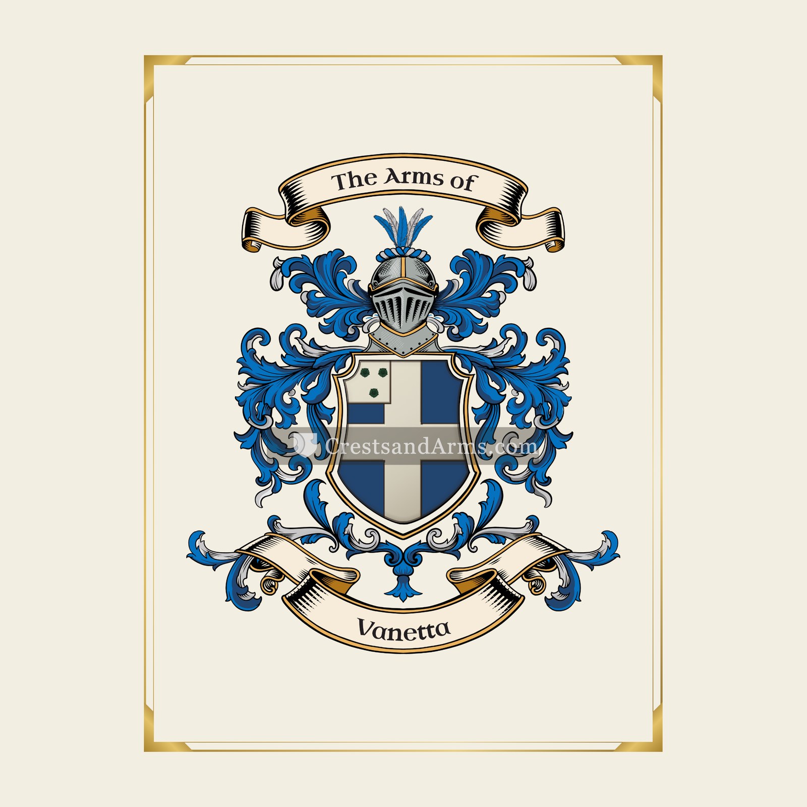 With gold border