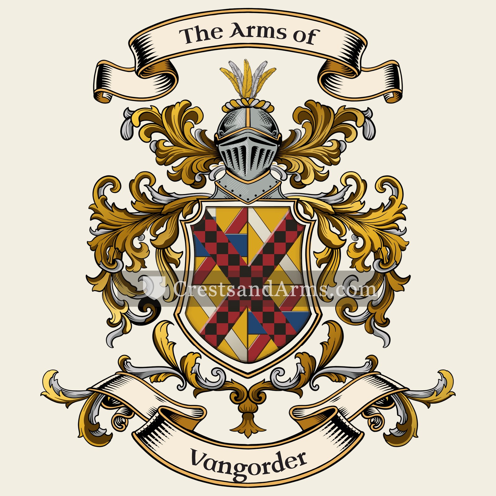 The Vangorder coat of arms, drawn from the recorded blazon