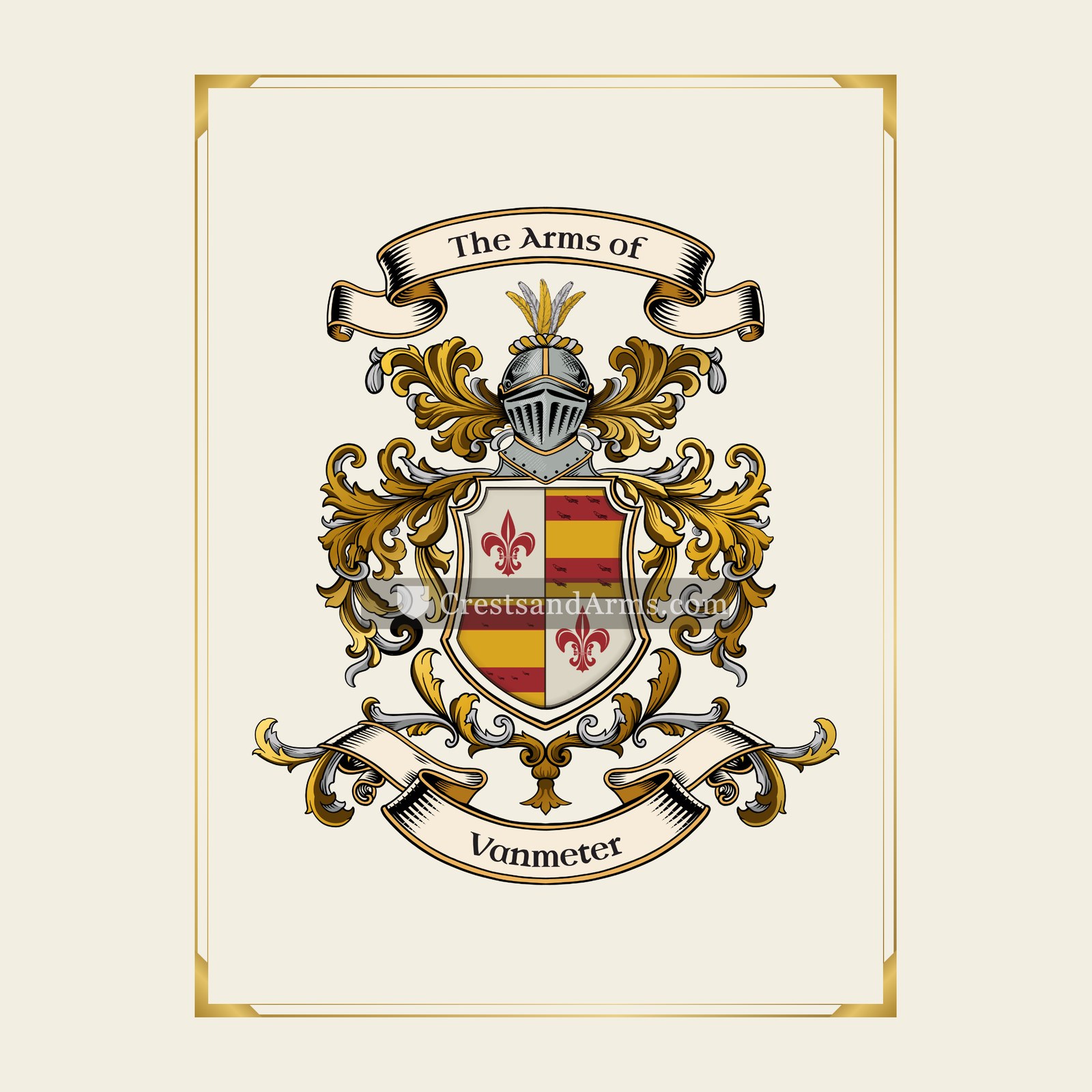 With gold border