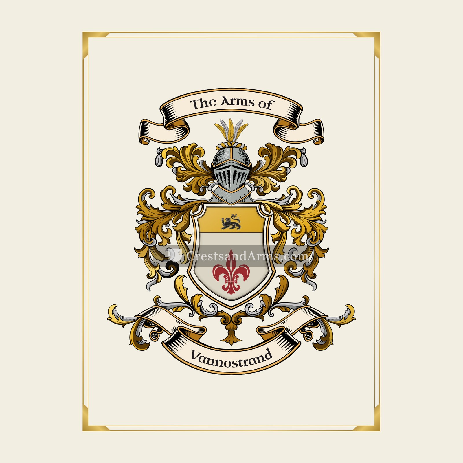 With gold border