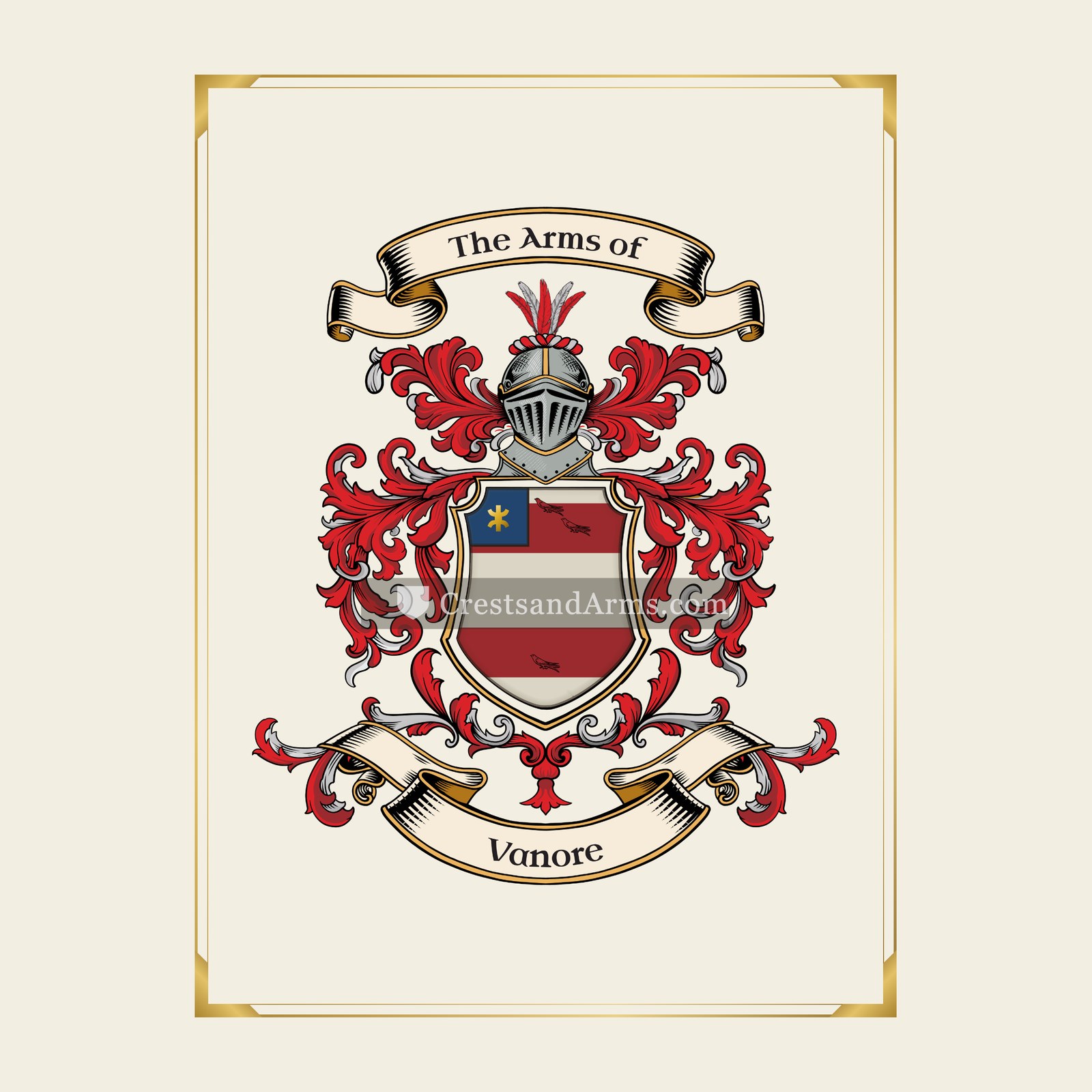With gold border