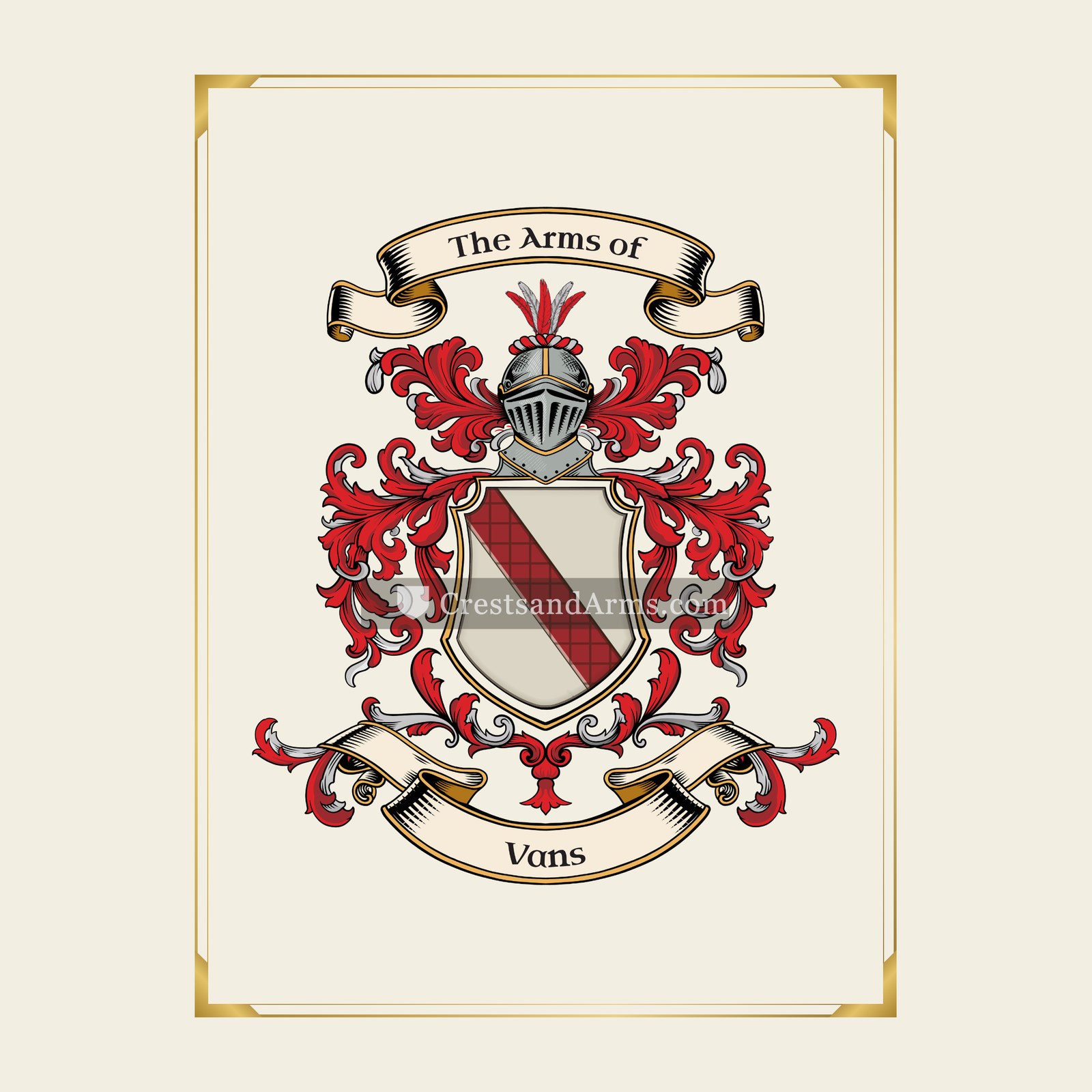 With gold border