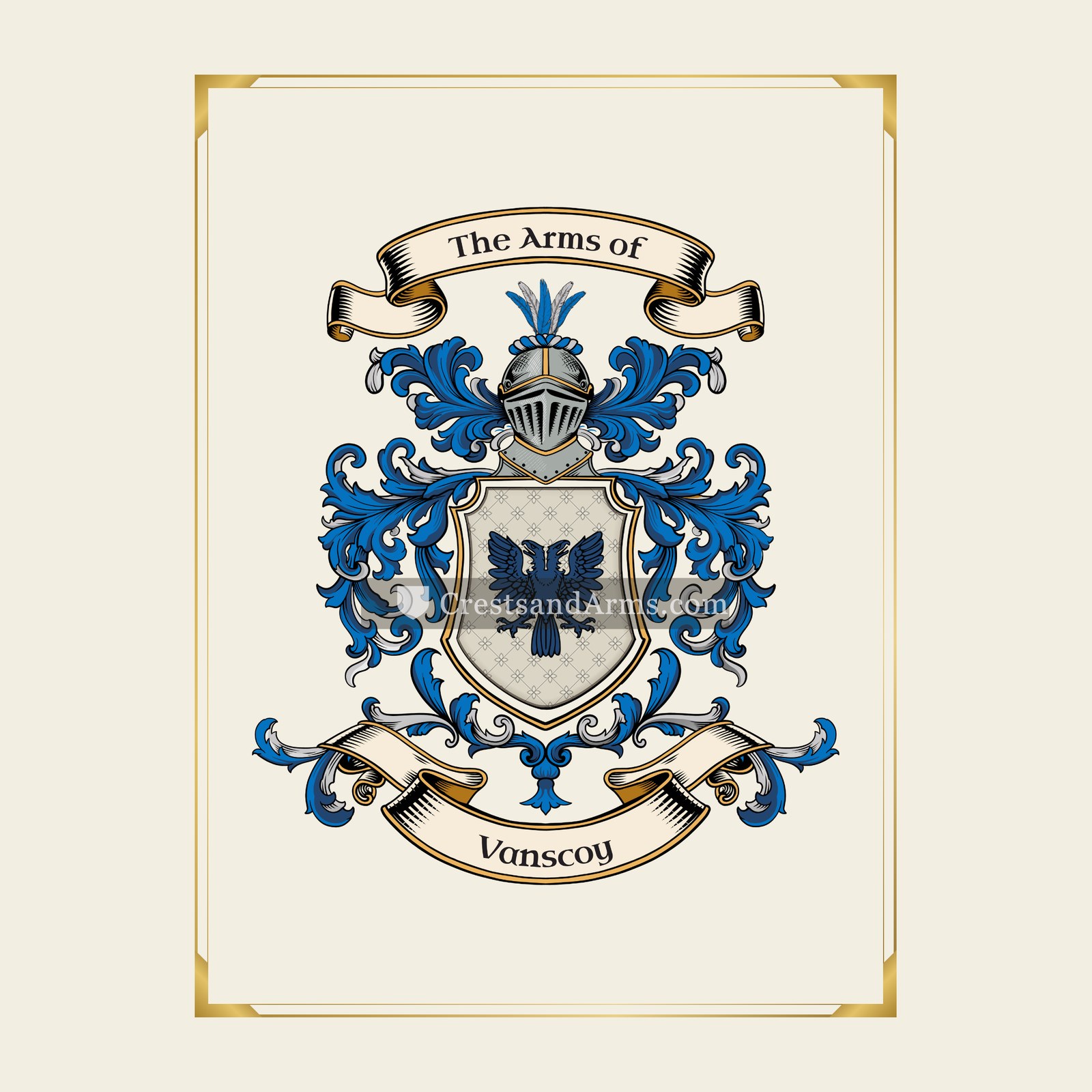 With gold border