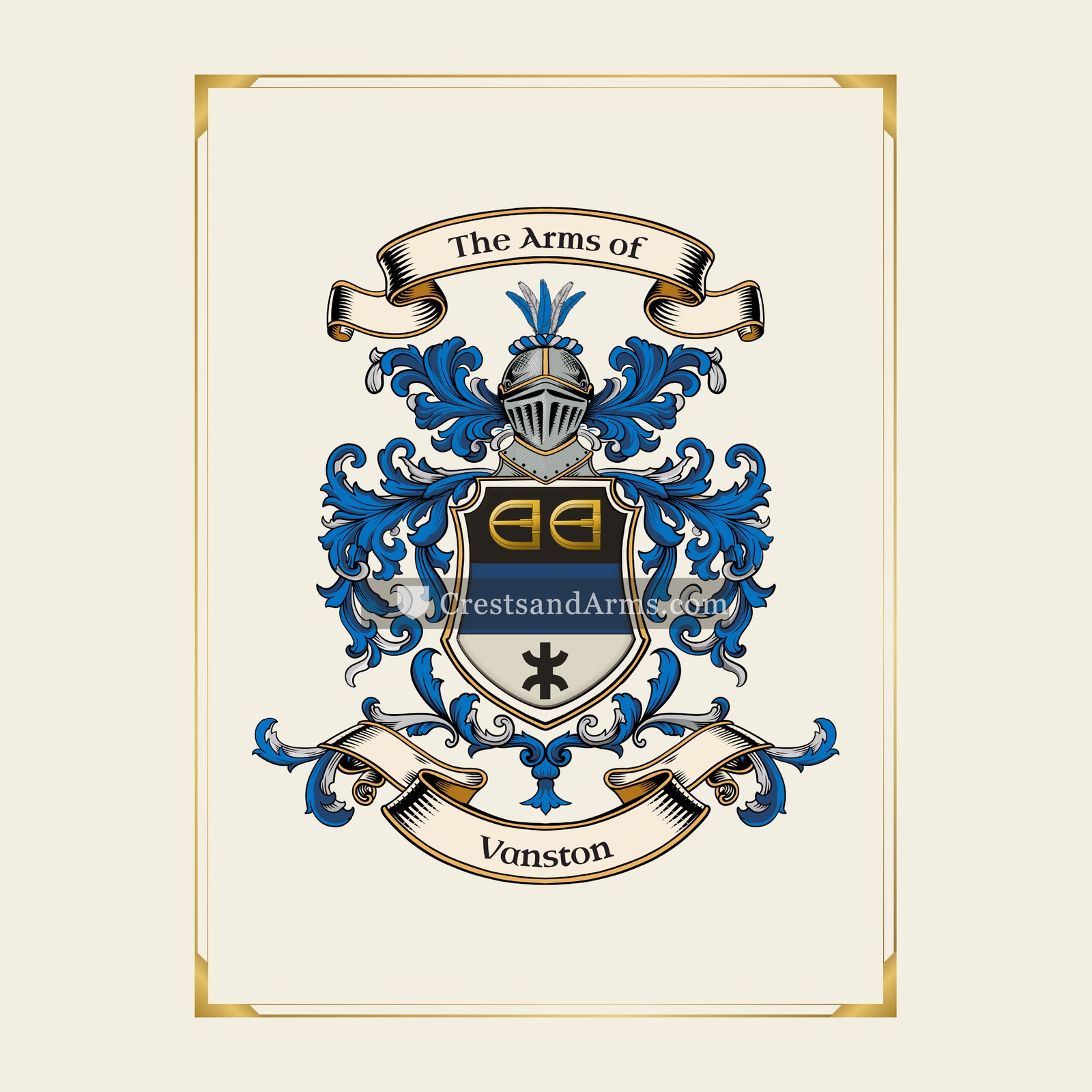 With gold border