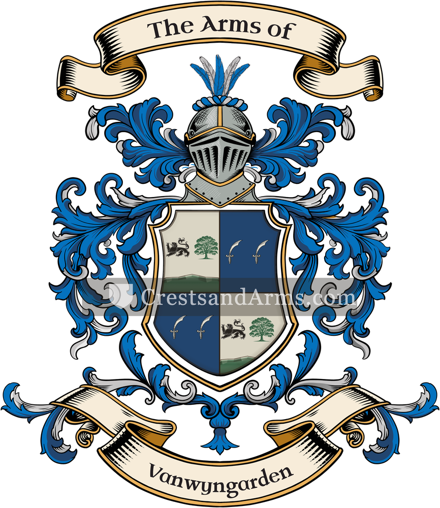 The Vanwyngarden coat of arms, drawn from the recorded blazon