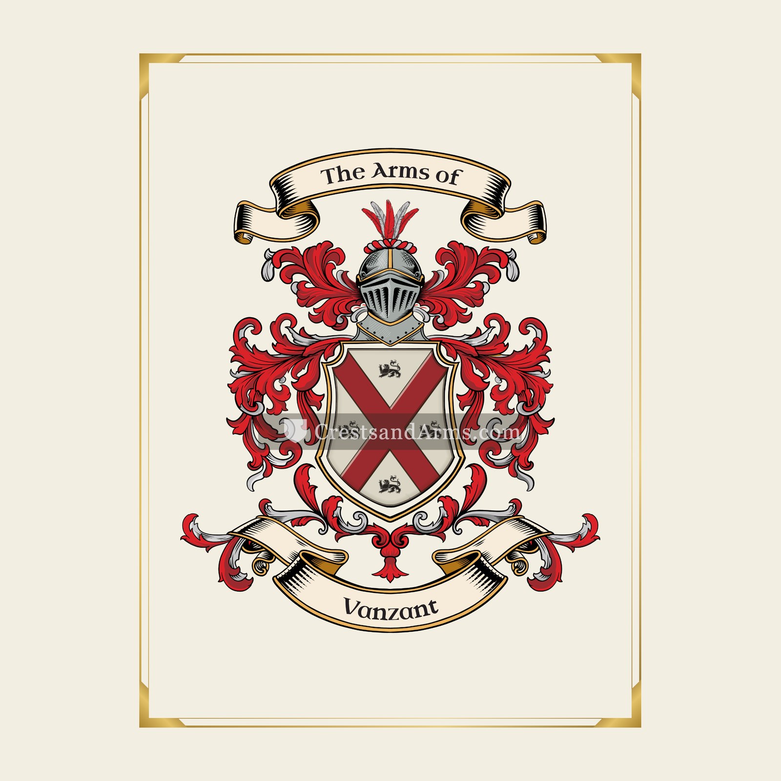 With gold border