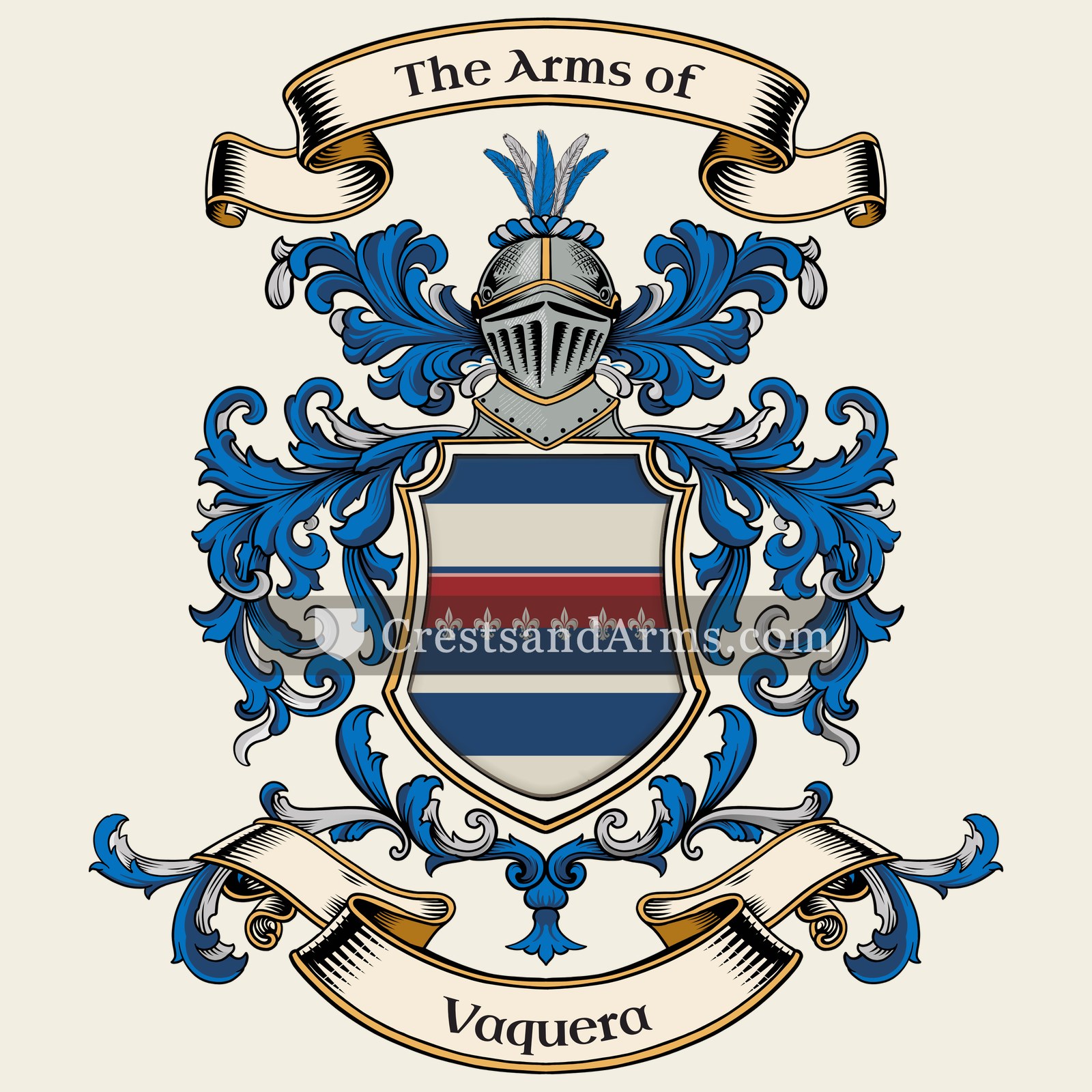 The Vaquera coat of arms, drawn from the recorded blazon