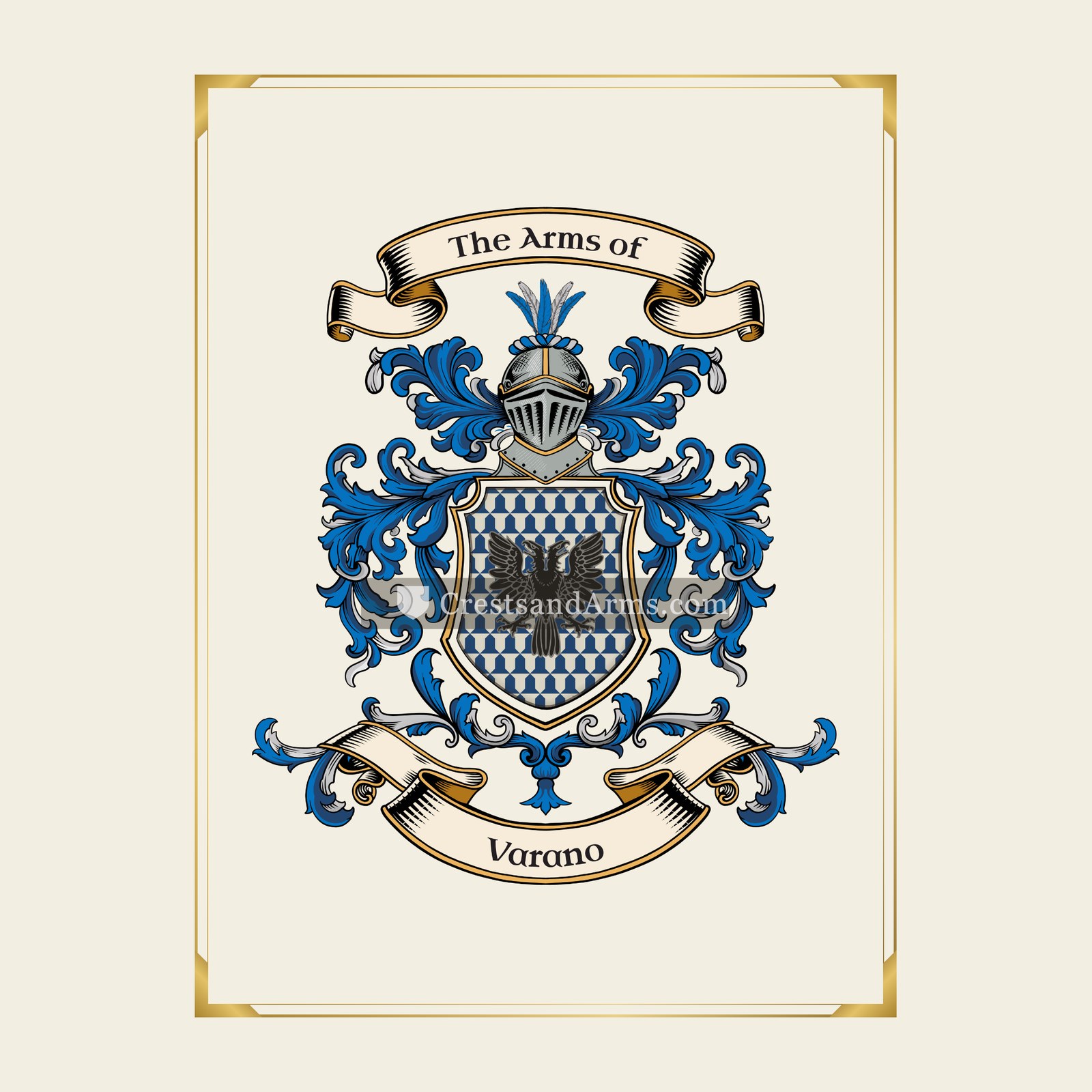 With gold border