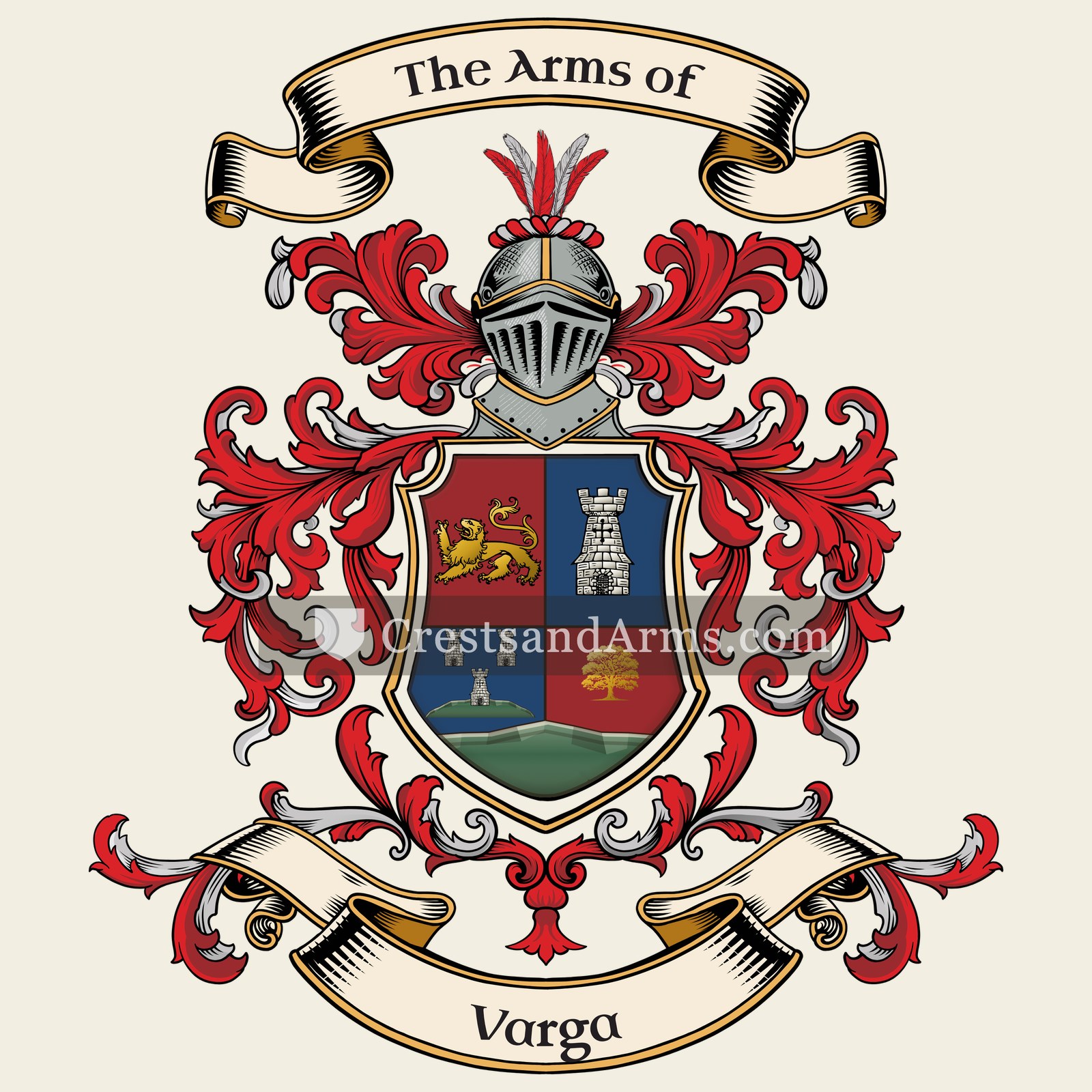 The Varga coat of arms, drawn from the recorded blazon