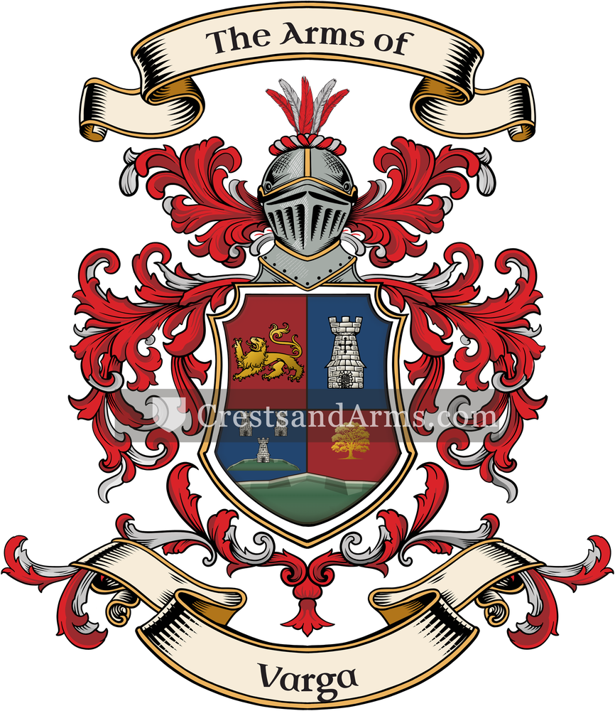 The Varga coat of arms, drawn from the recorded blazon